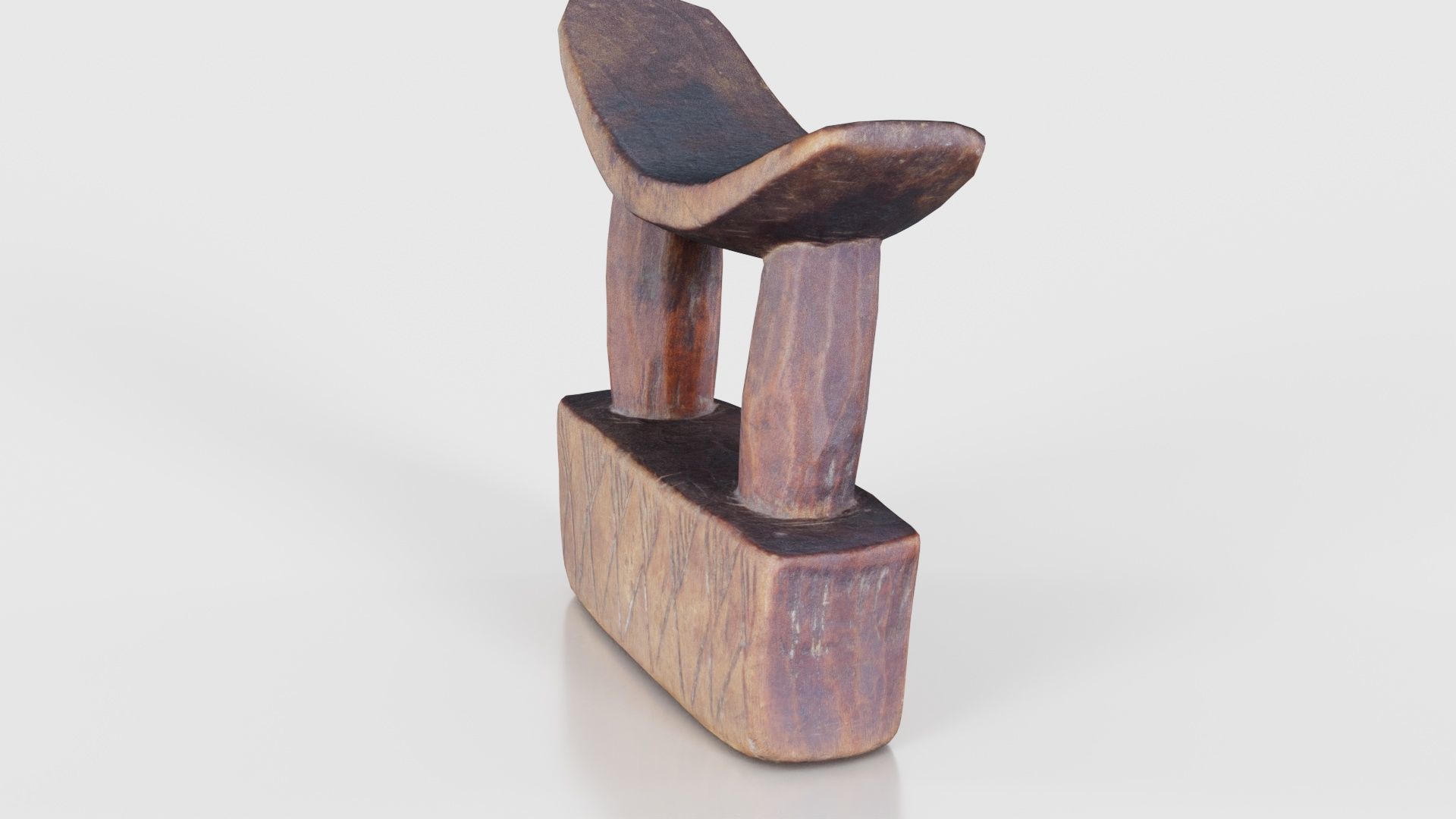 Headrest Africa Wood Furniture Prop 28 Low-poly 3D model_20
