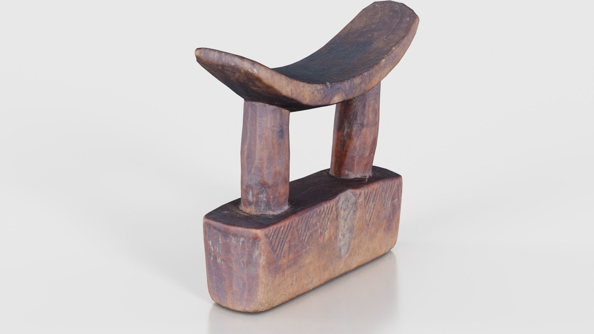 Headrest Africa Wood Furniture Prop 28 Low-poly 3D model_18