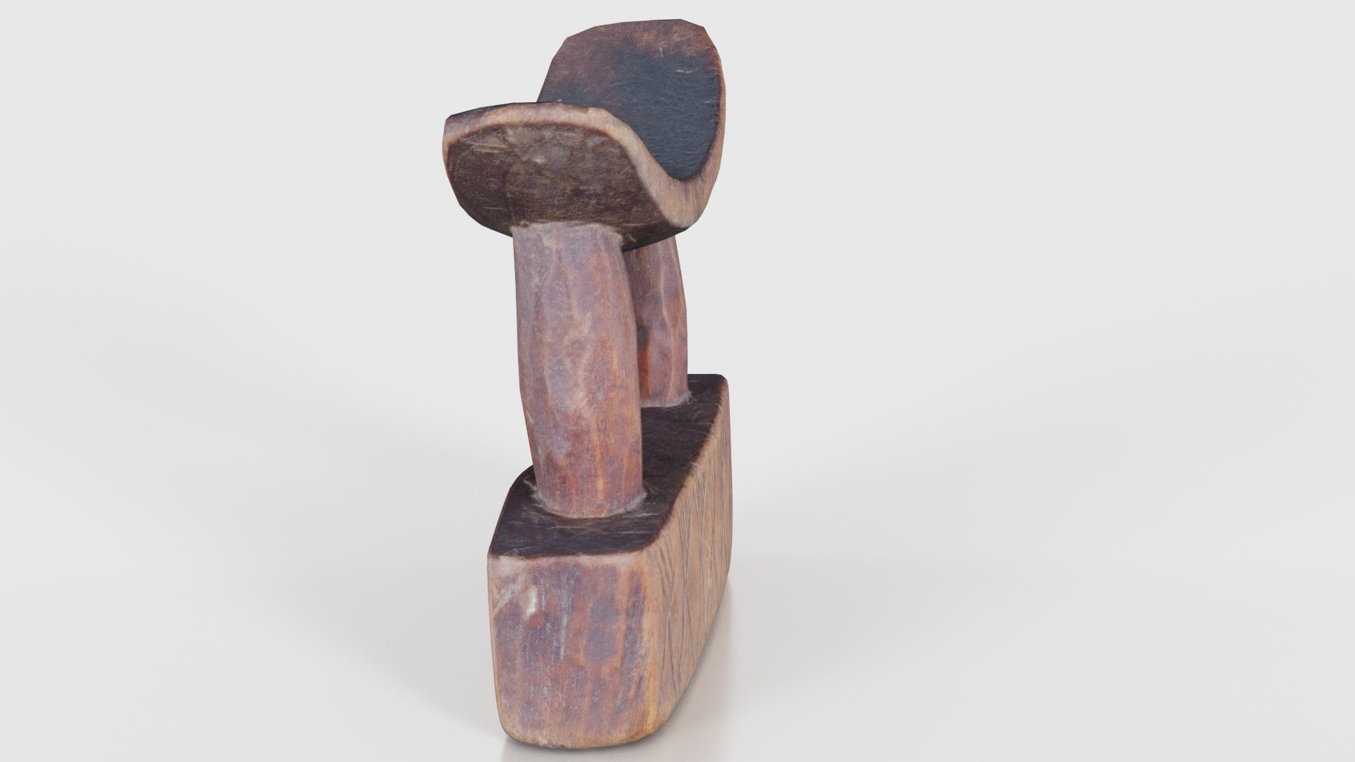 Headrest Africa Wood Furniture Prop 28 Low-poly 3D model_25