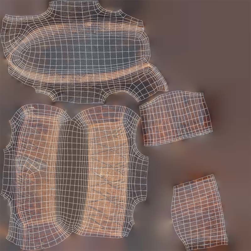 Headrest Africa Wood Furniture Prop 28 Low-poly 3D model_14