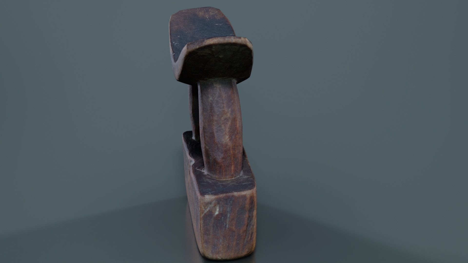 Headrest Africa Wood Furniture Prop 28 Low-poly 3D model_5