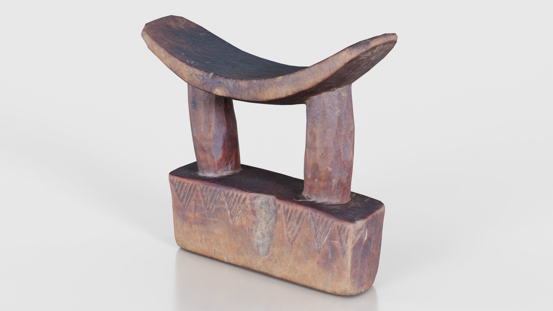 Headrest Africa Wood Furniture Prop 28 Low-poly 3D model_15