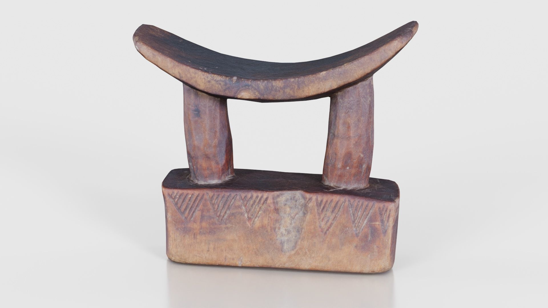 Headrest Africa Wood Furniture Prop 28 Low-poly 3D model_16