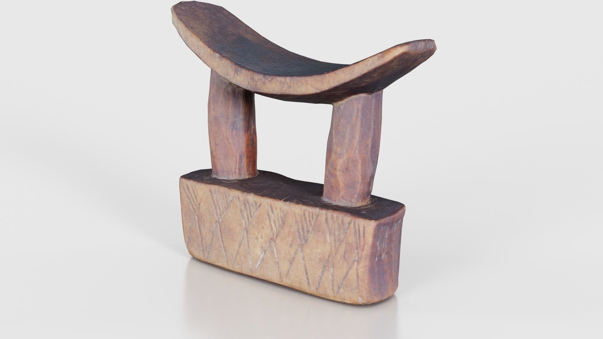 Headrest Africa Wood Furniture Prop 28 Low-poly 3D model_21