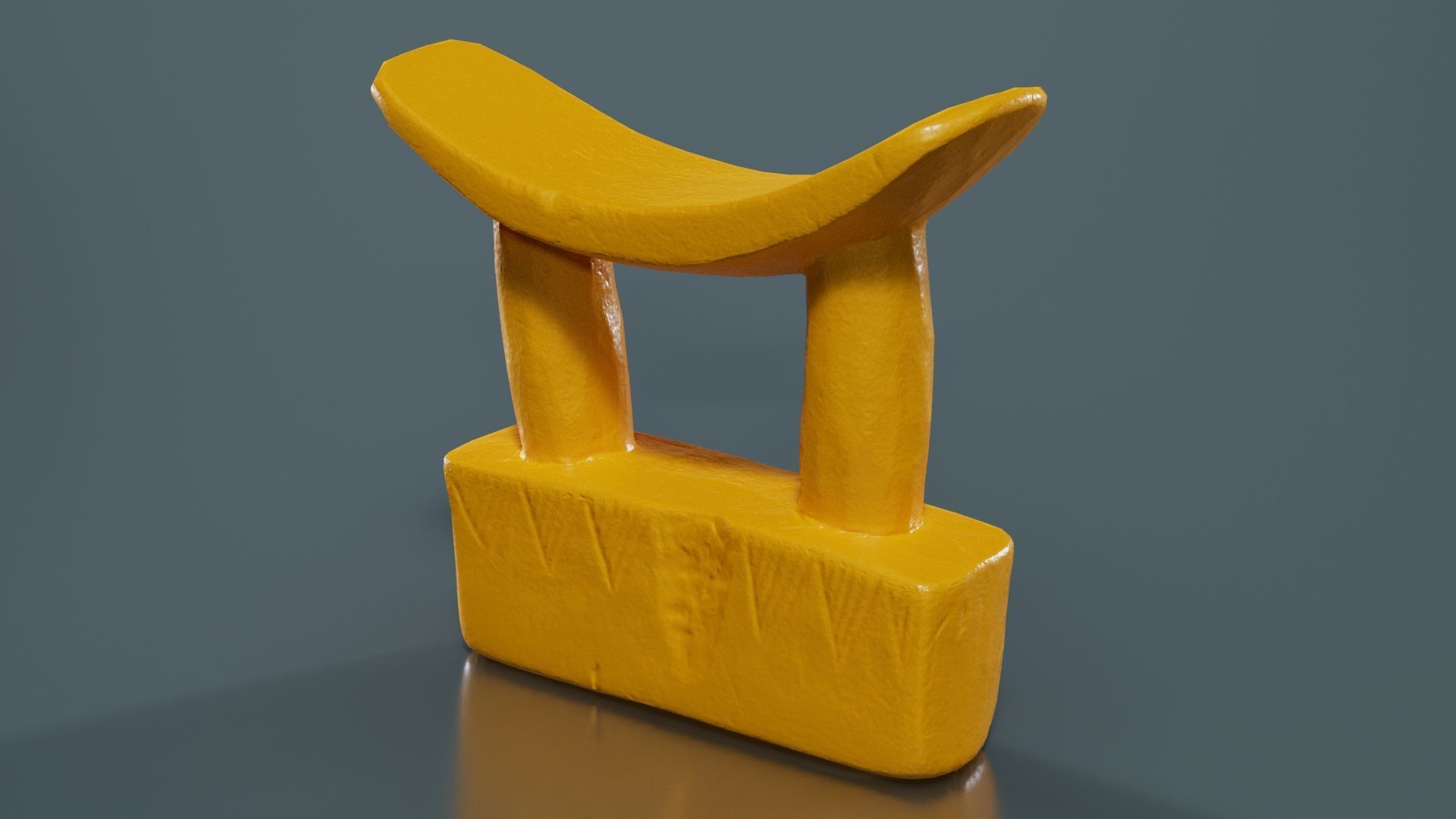 Headrest Africa Wood Furniture Prop 28 Low-poly 3D model_12