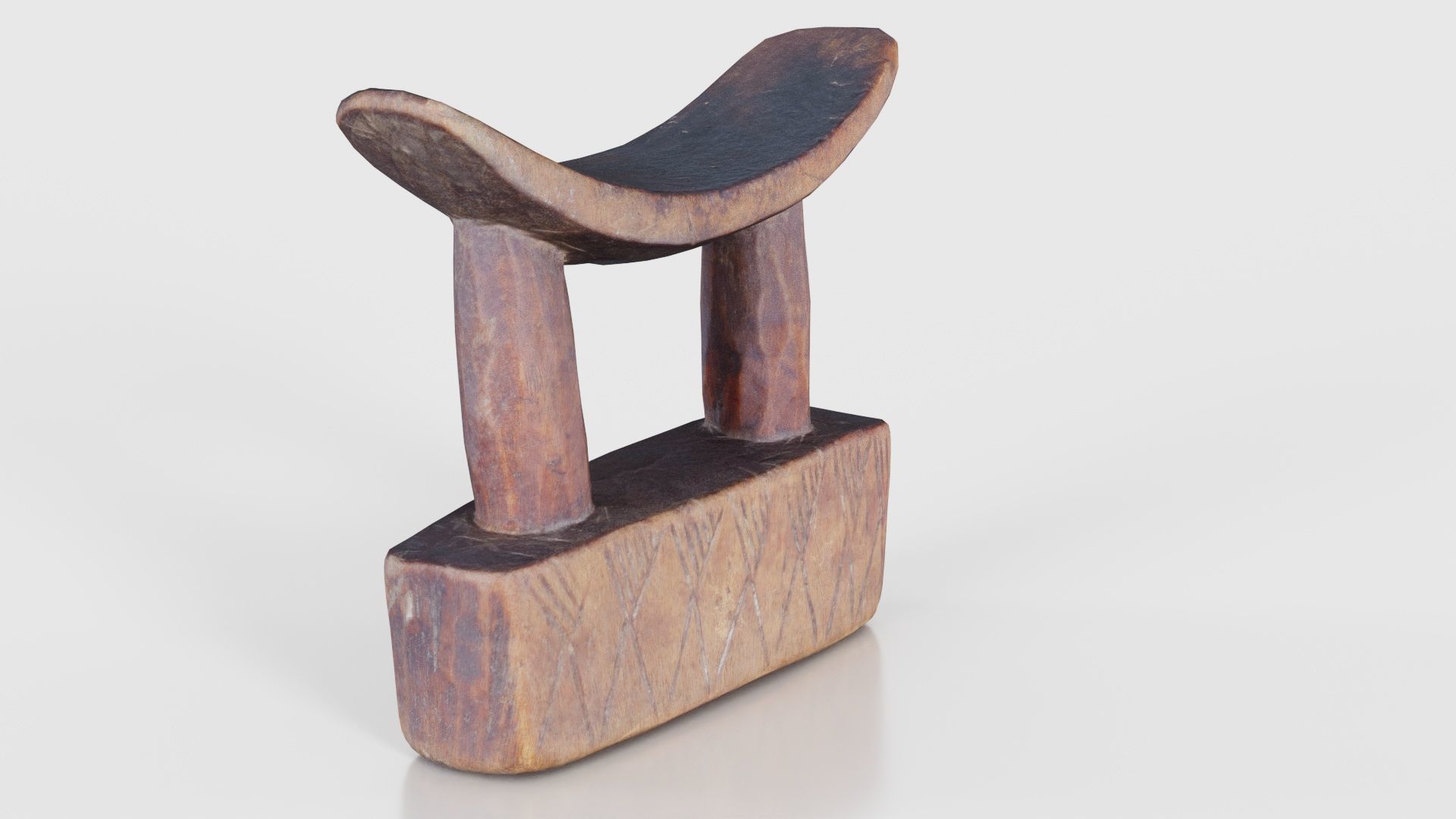 Headrest Africa Wood Furniture Prop 28 Low-poly 3D model_24