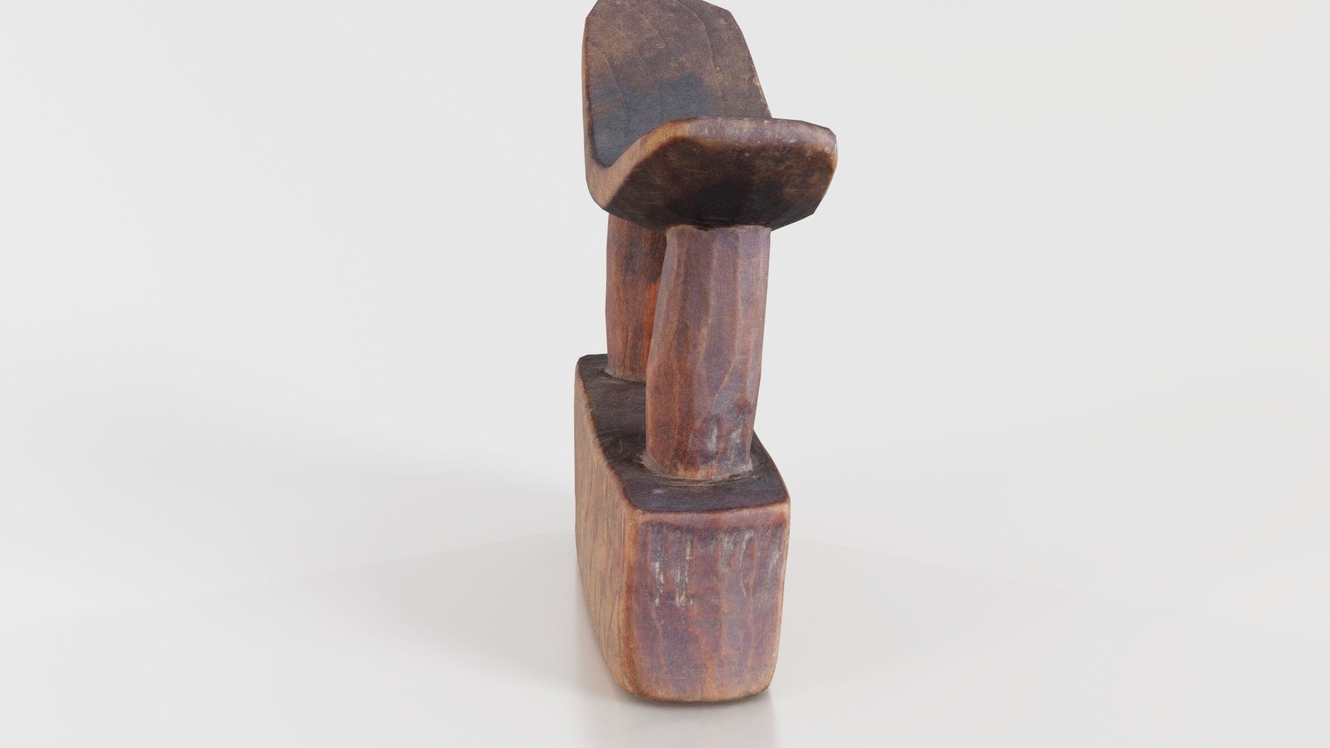 Headrest Africa Wood Furniture Prop 28 Low-poly 3D model_6