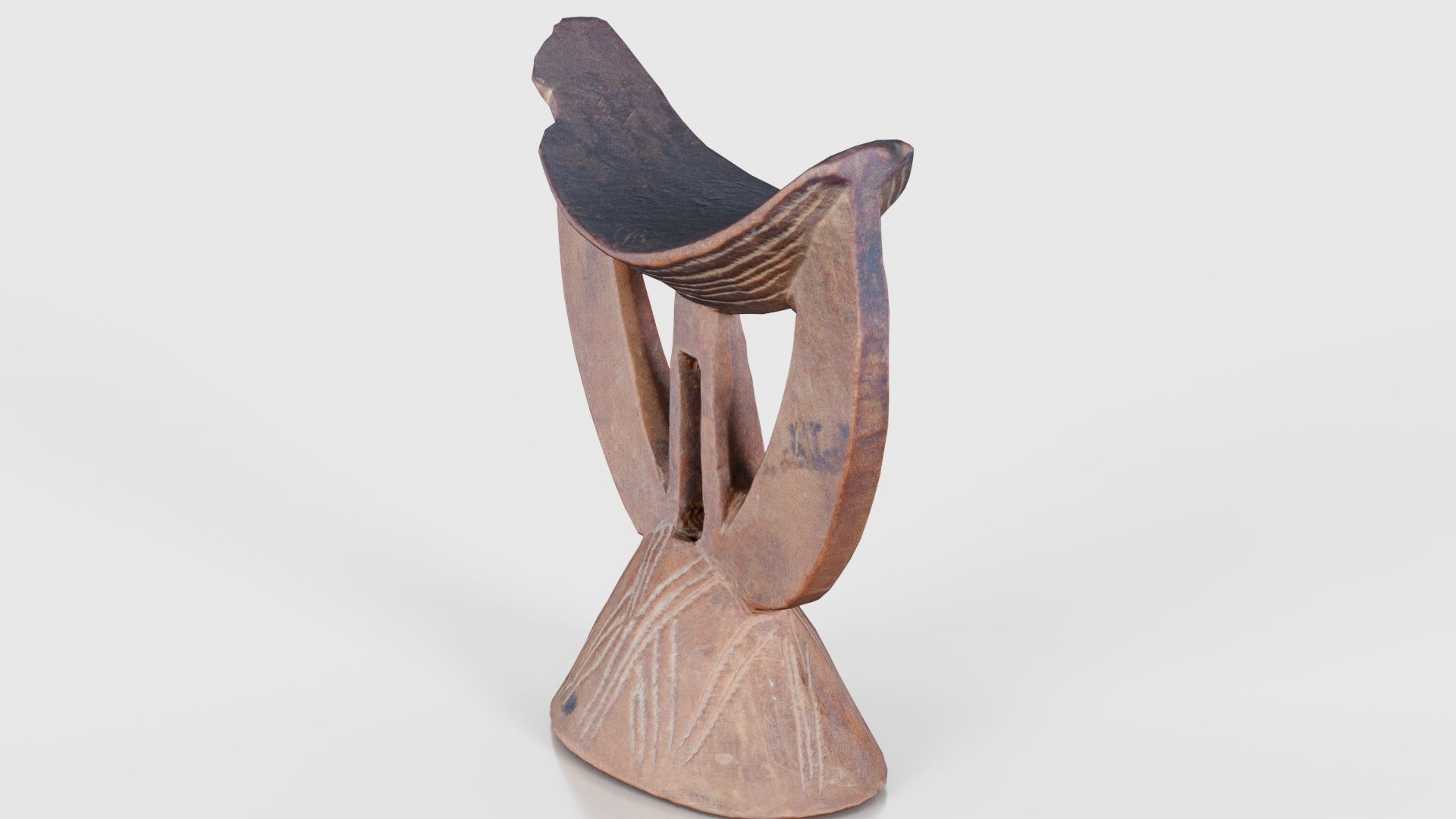 Headrest Africa Wood Furniture Prop 29 Low-poly 3D model_20