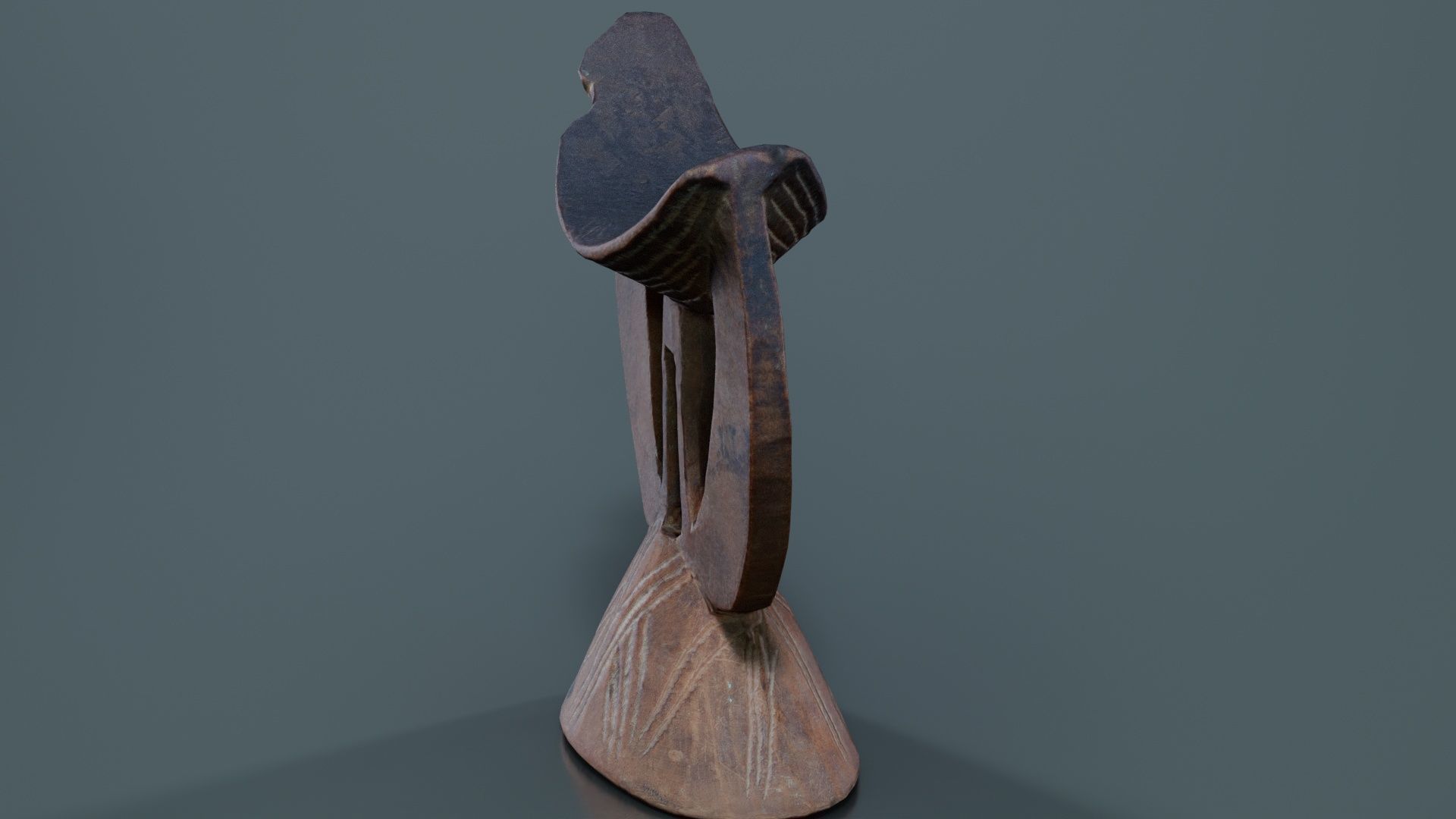 Headrest Africa Wood Furniture Prop 29 Low-poly 3D model_5