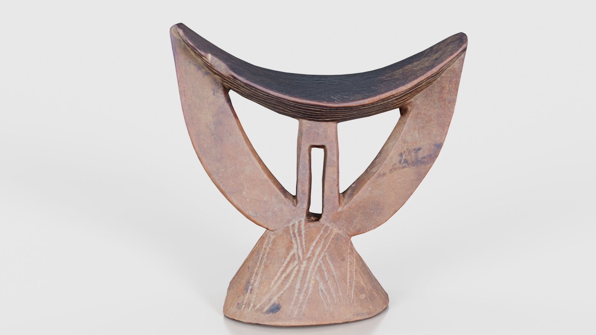 Headrest Africa Wood Furniture Prop 29 Low-poly 3D model_22