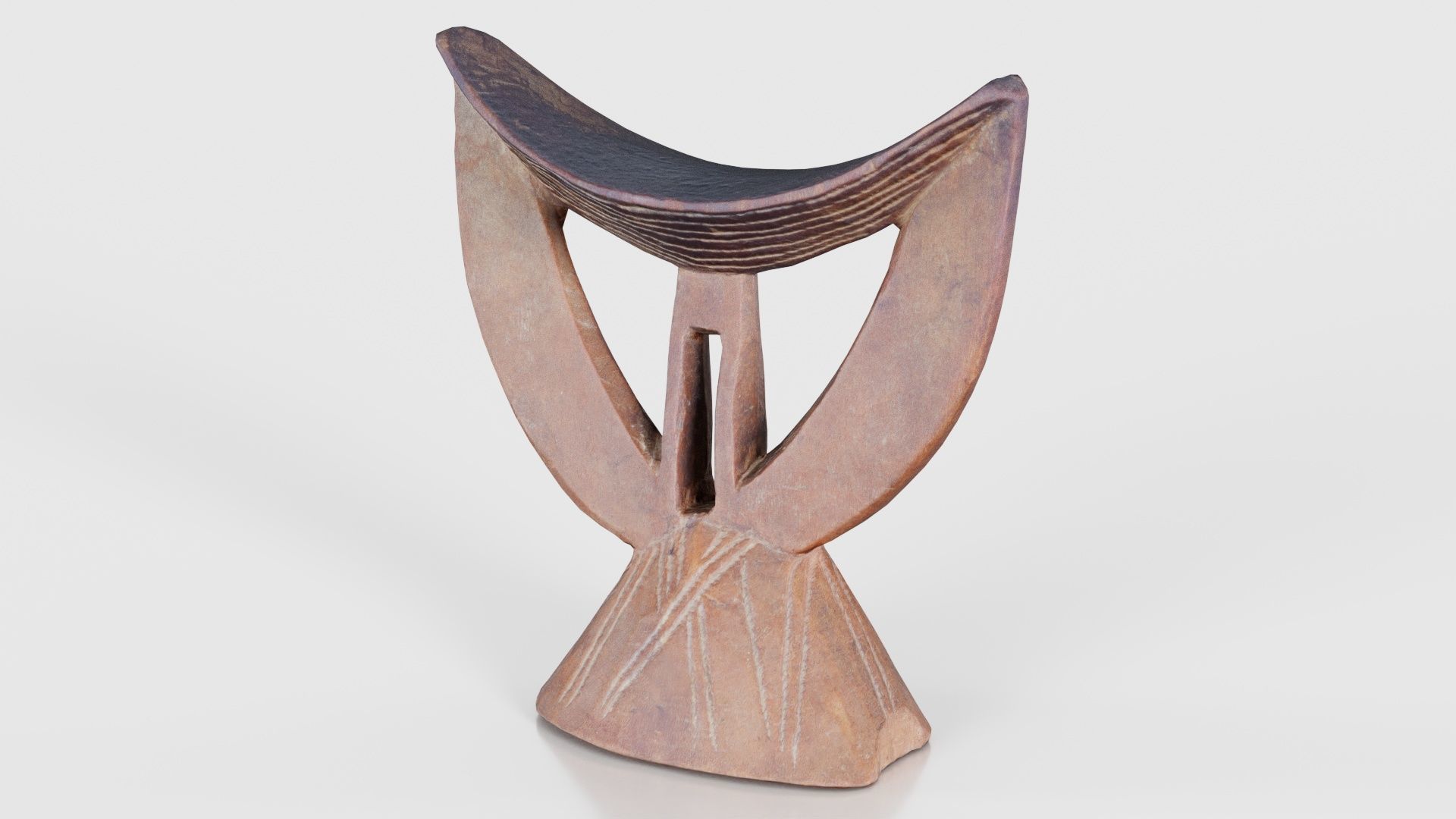 Headrest Africa Wood Furniture Prop 29 Low-poly 3D model_15