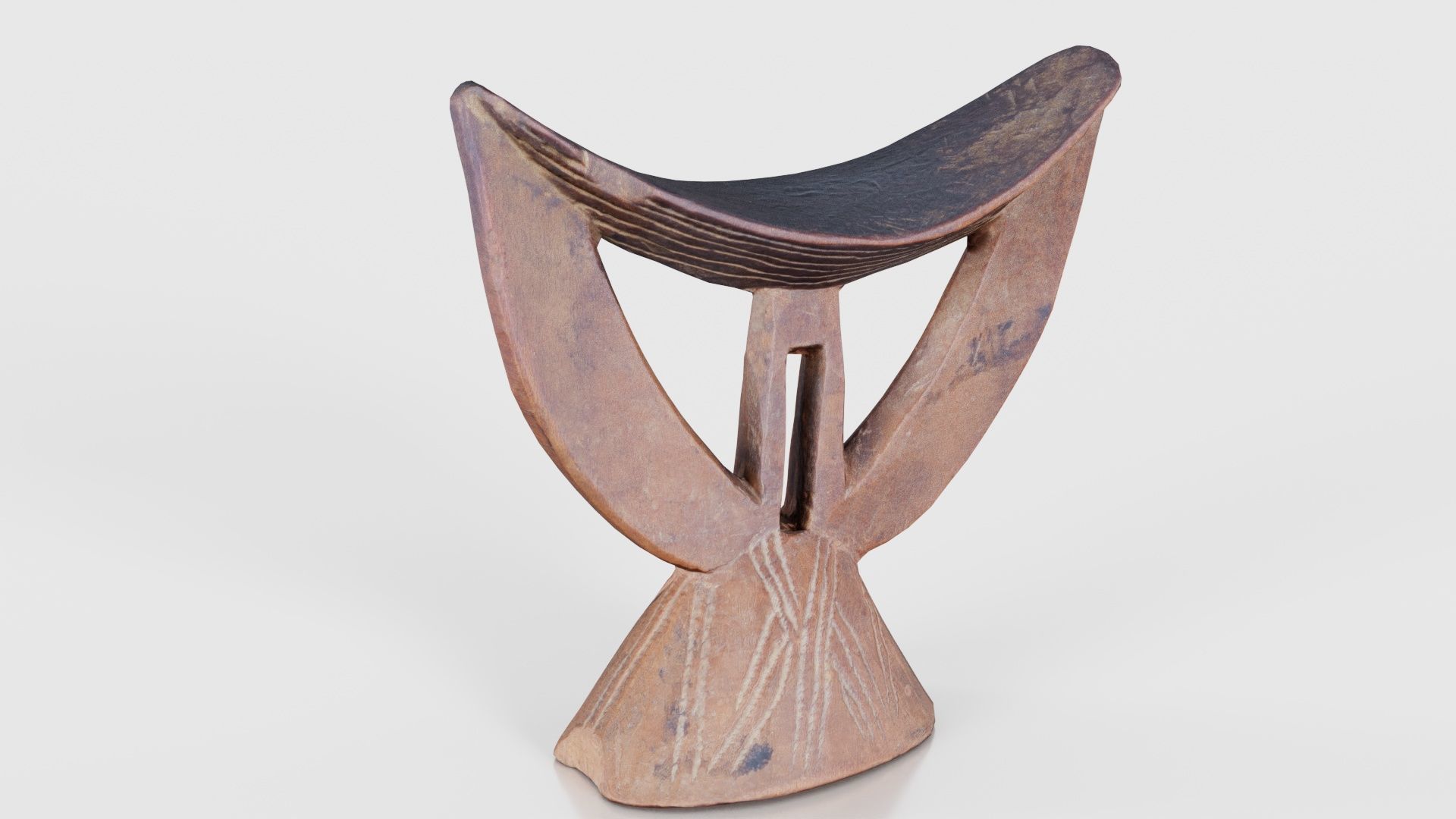 Headrest Africa Wood Furniture Prop 29 Low-poly 3D model_23