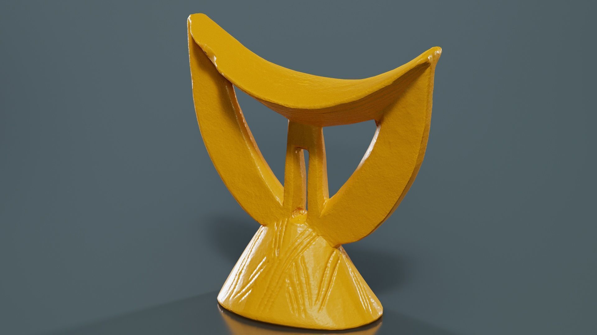 Headrest Africa Wood Furniture Prop 29 Low-poly 3D model_13