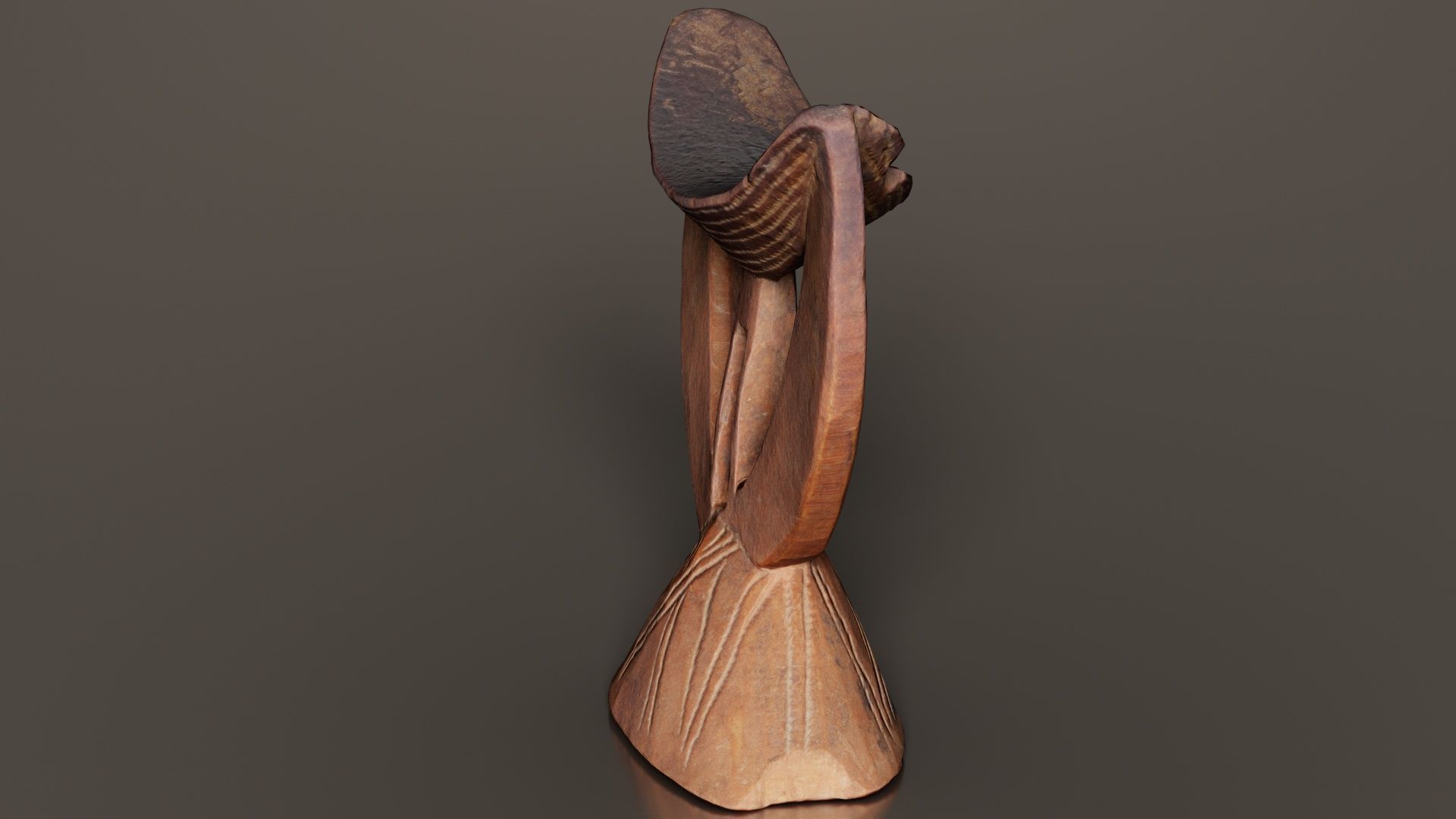 Headrest Africa Wood Furniture Prop 29 Low-poly 3D model_4