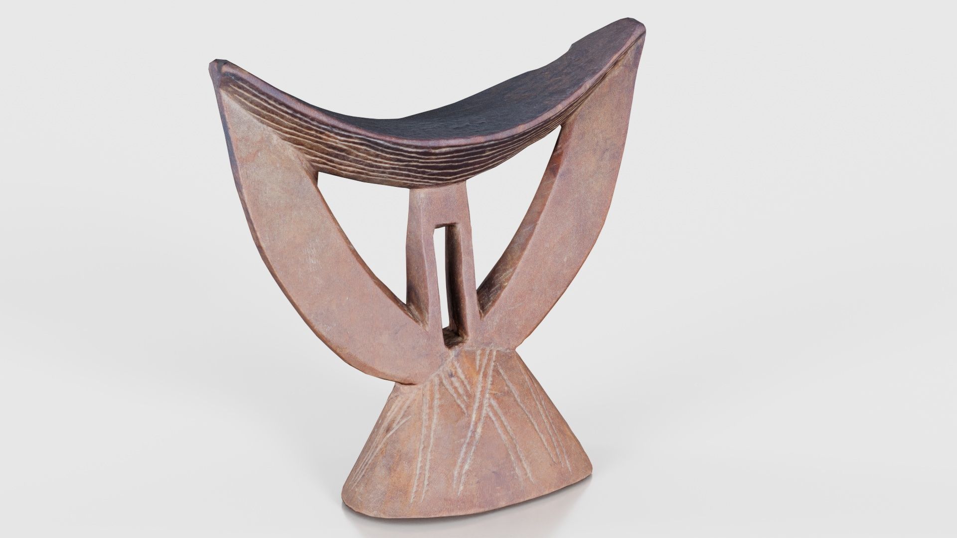 Headrest Africa Wood Furniture Prop 29 Low-poly 3D model_17