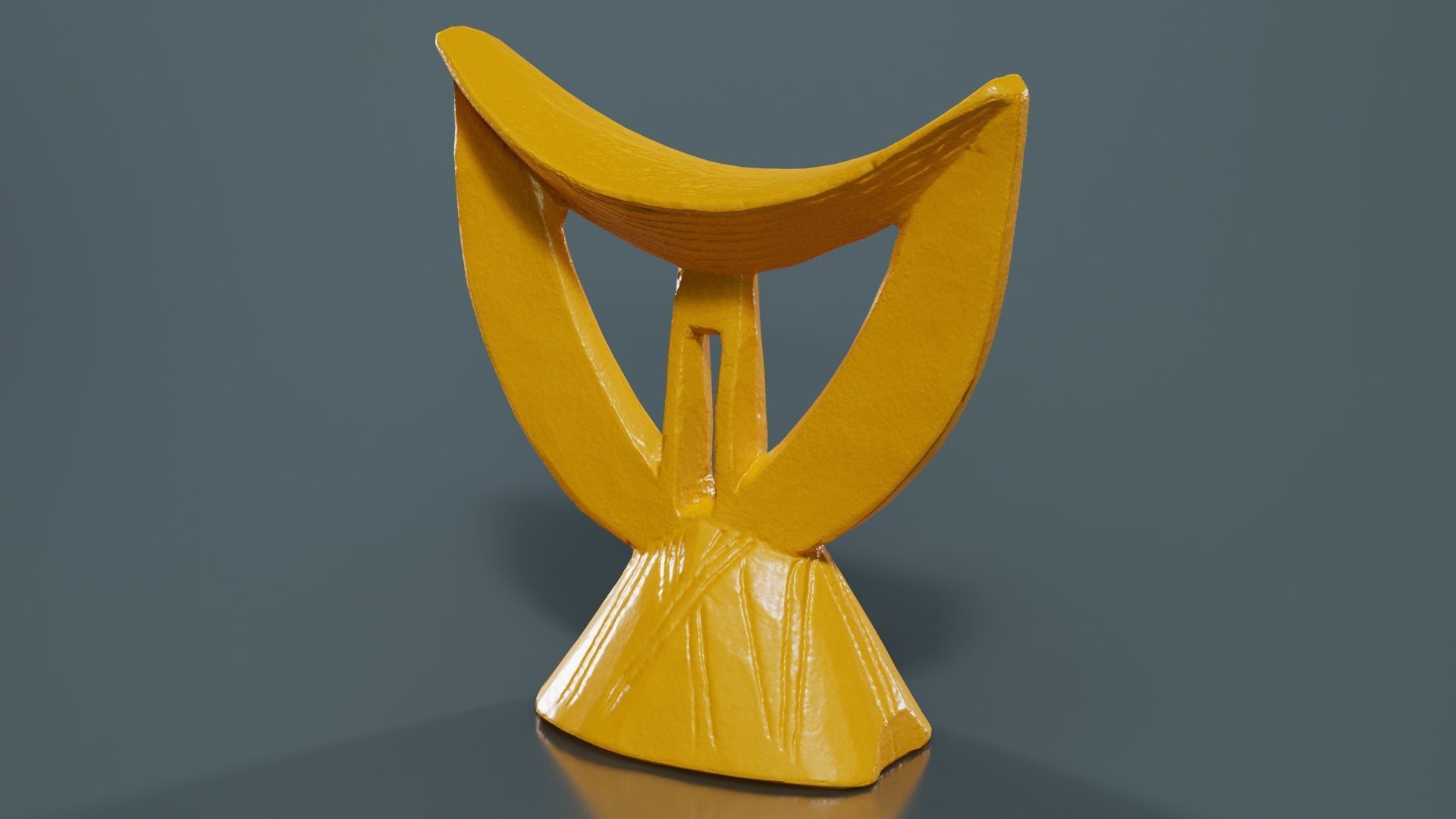 Headrest Africa Wood Furniture Prop 29 Low-poly 3D model_12