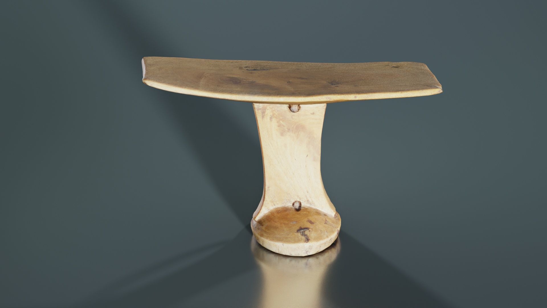 Headrest Africa Wood Furniture Prop 30 Low-poly 3D model_7