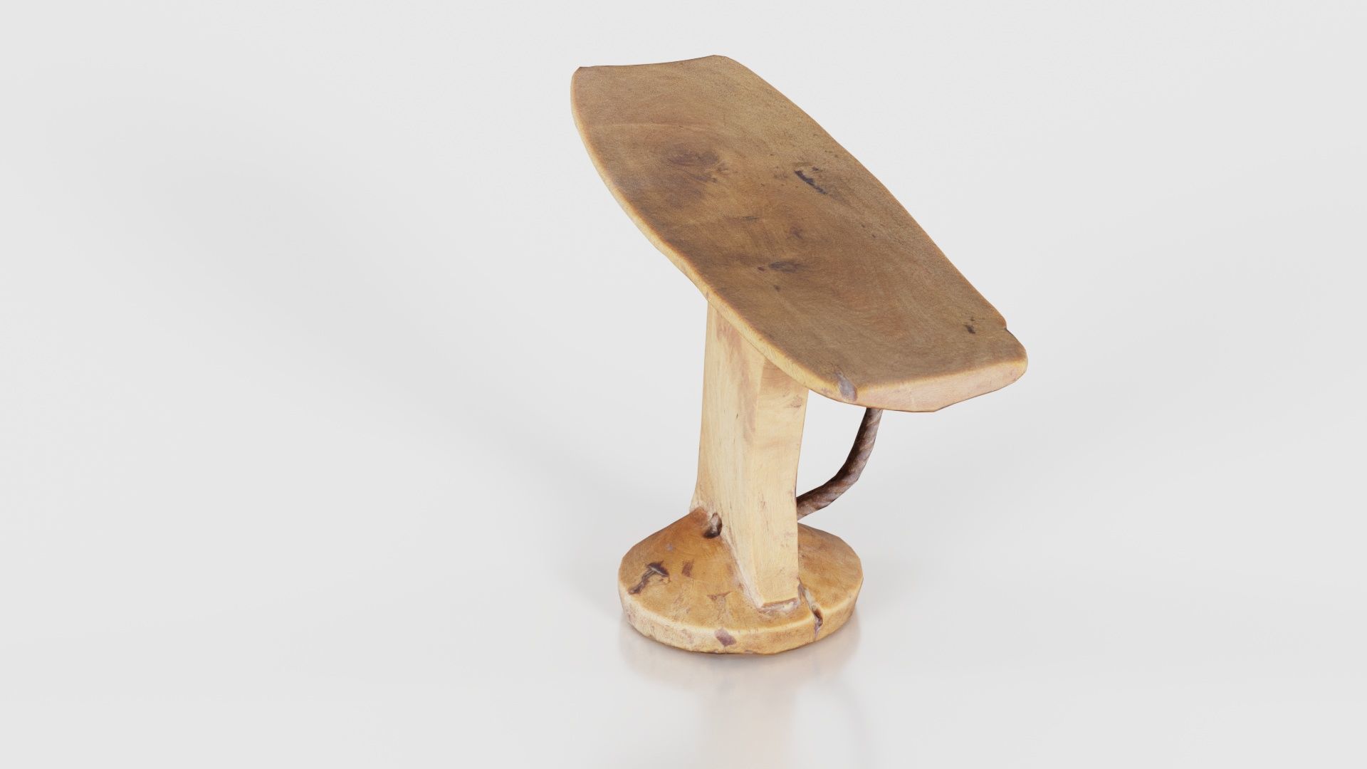 Headrest Africa Wood Furniture Prop 30 Low-poly 3D model_20