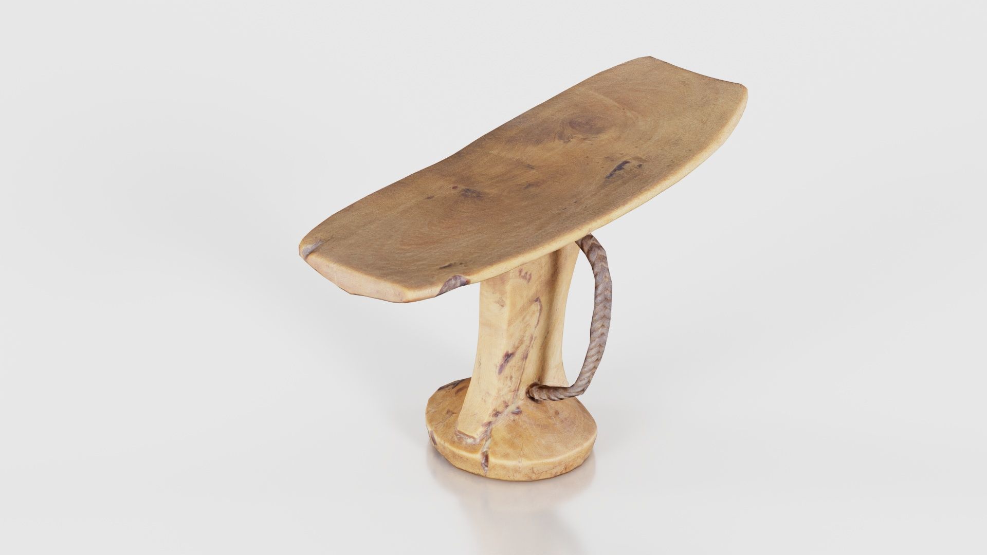 Headrest Africa Wood Furniture Prop 30 Low-poly 3D model_18