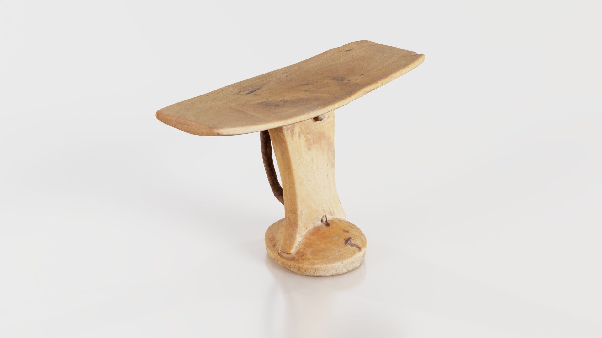 Headrest Africa Wood Furniture Prop 30 Low-poly 3D model_1