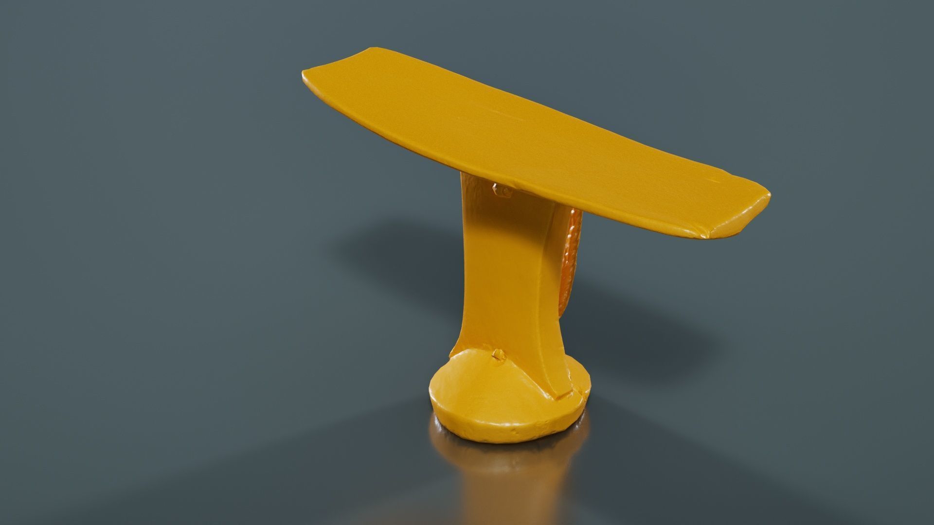 Headrest Africa Wood Furniture Prop 30 Low-poly 3D model_13