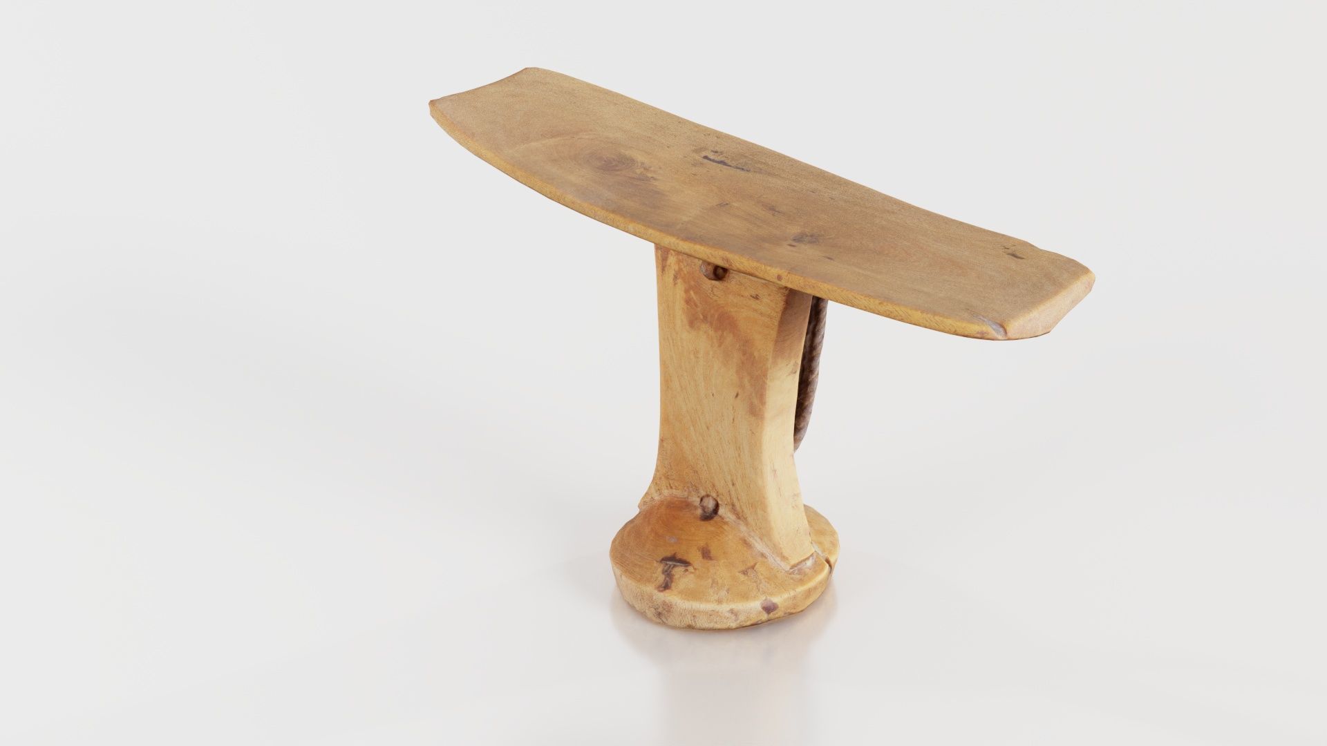 Headrest Africa Wood Furniture Prop 30 Low-poly 3D model_5