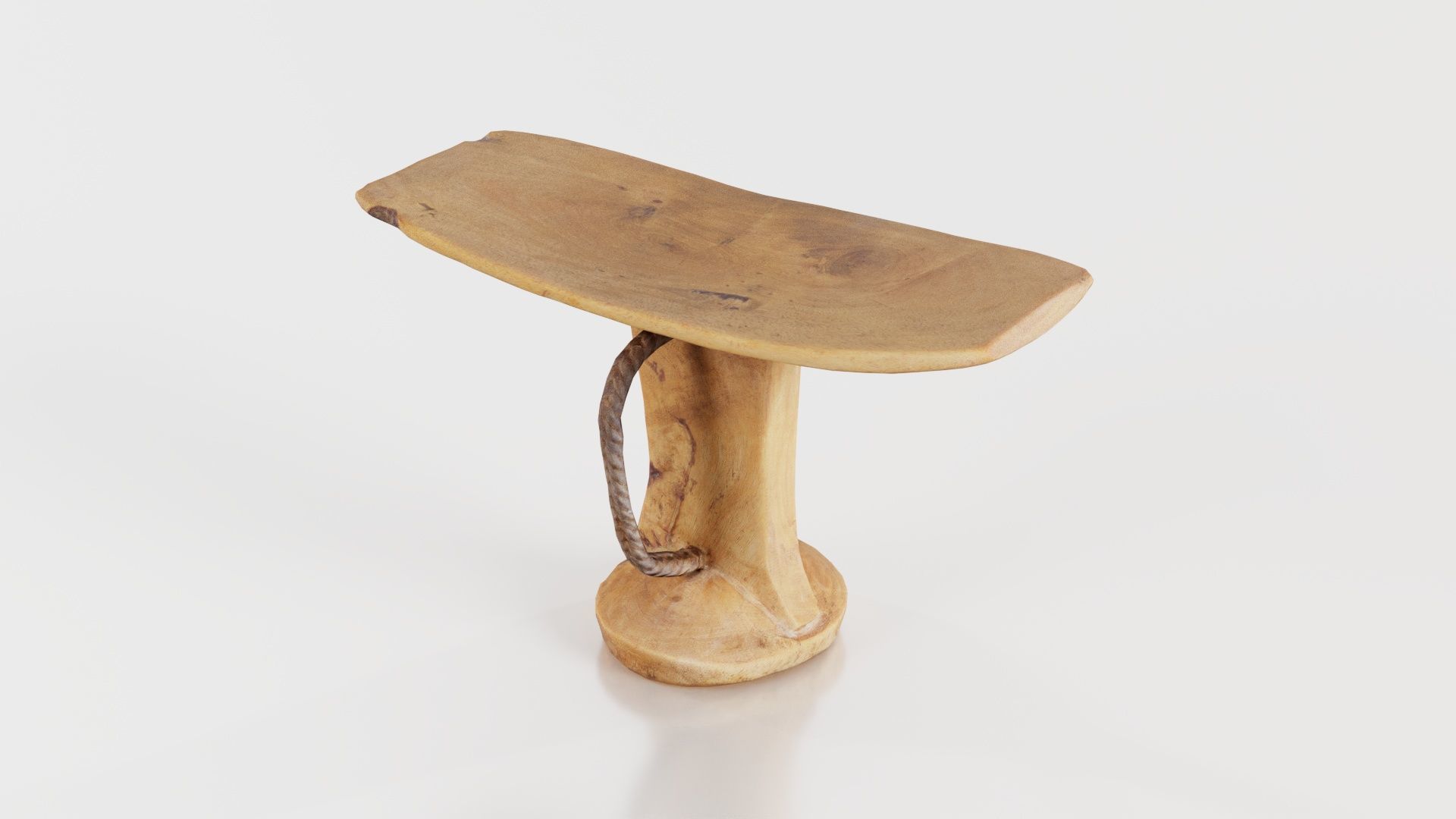 Headrest Africa Wood Furniture Prop 30 Low-poly 3D model_3