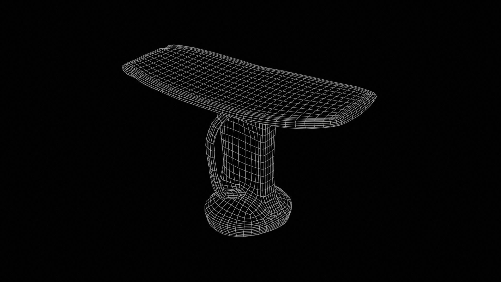 Headrest Africa Wood Furniture Prop 30 Low-poly 3D model_11