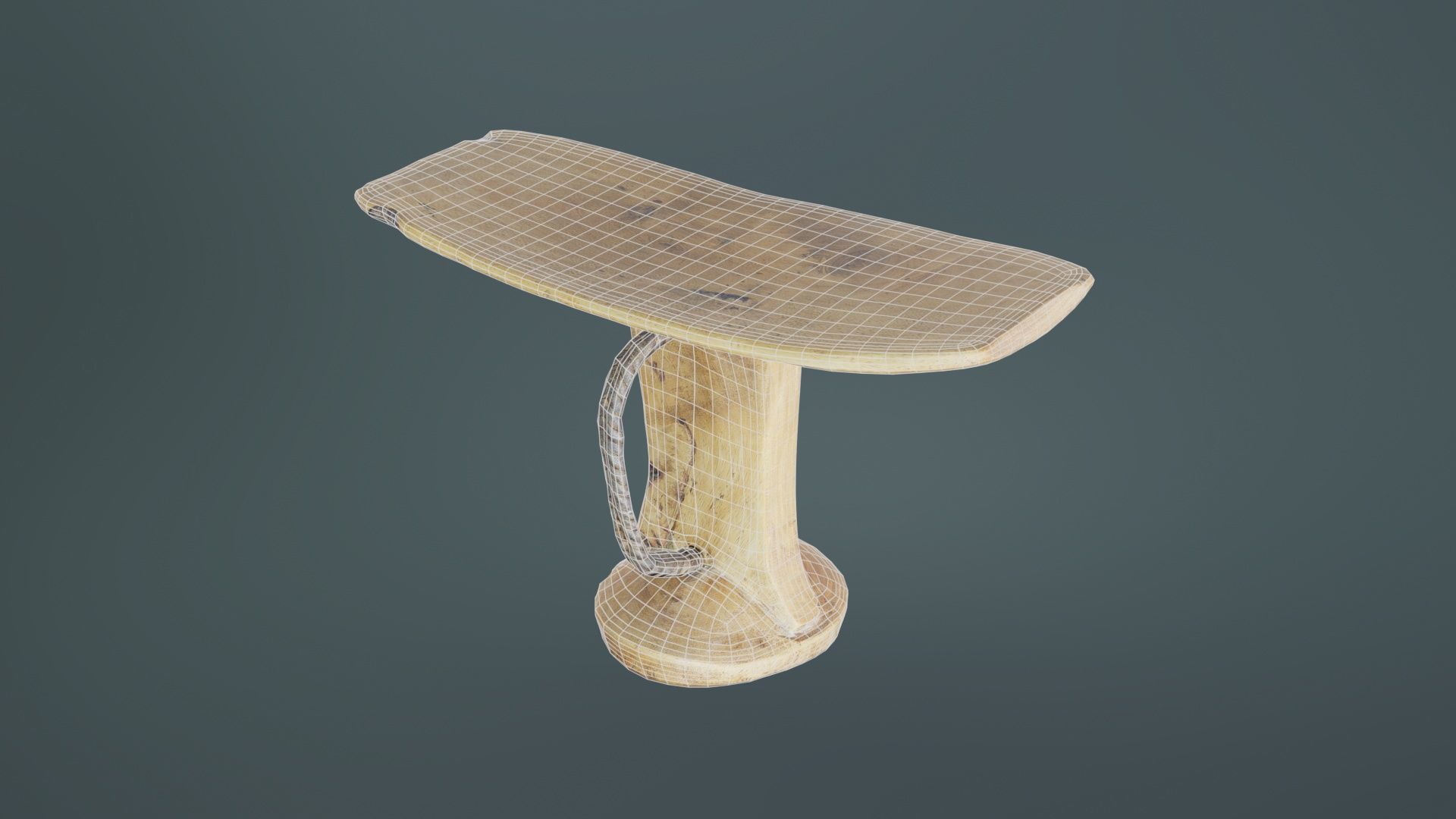 Headrest Africa Wood Furniture Prop 30 Low-poly 3D model_9
