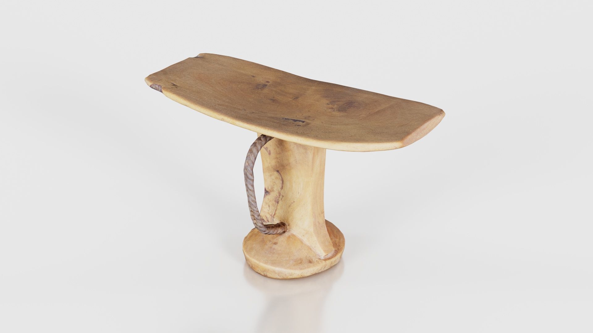 Headrest Africa Wood Furniture Prop 30 Low-poly 3D model_15