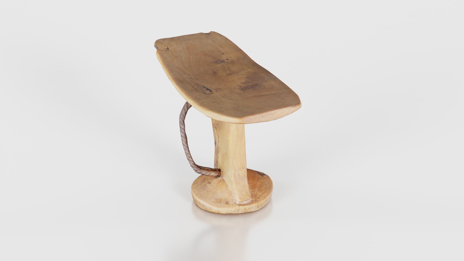 Headrest Africa Wood Furniture Prop 30 Low-poly 3D model_26