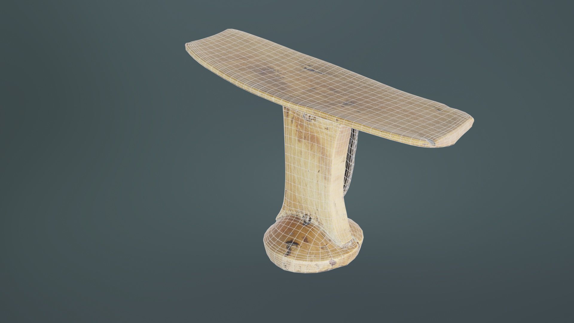 Headrest Africa Wood Furniture Prop 30 Low-poly 3D model_10