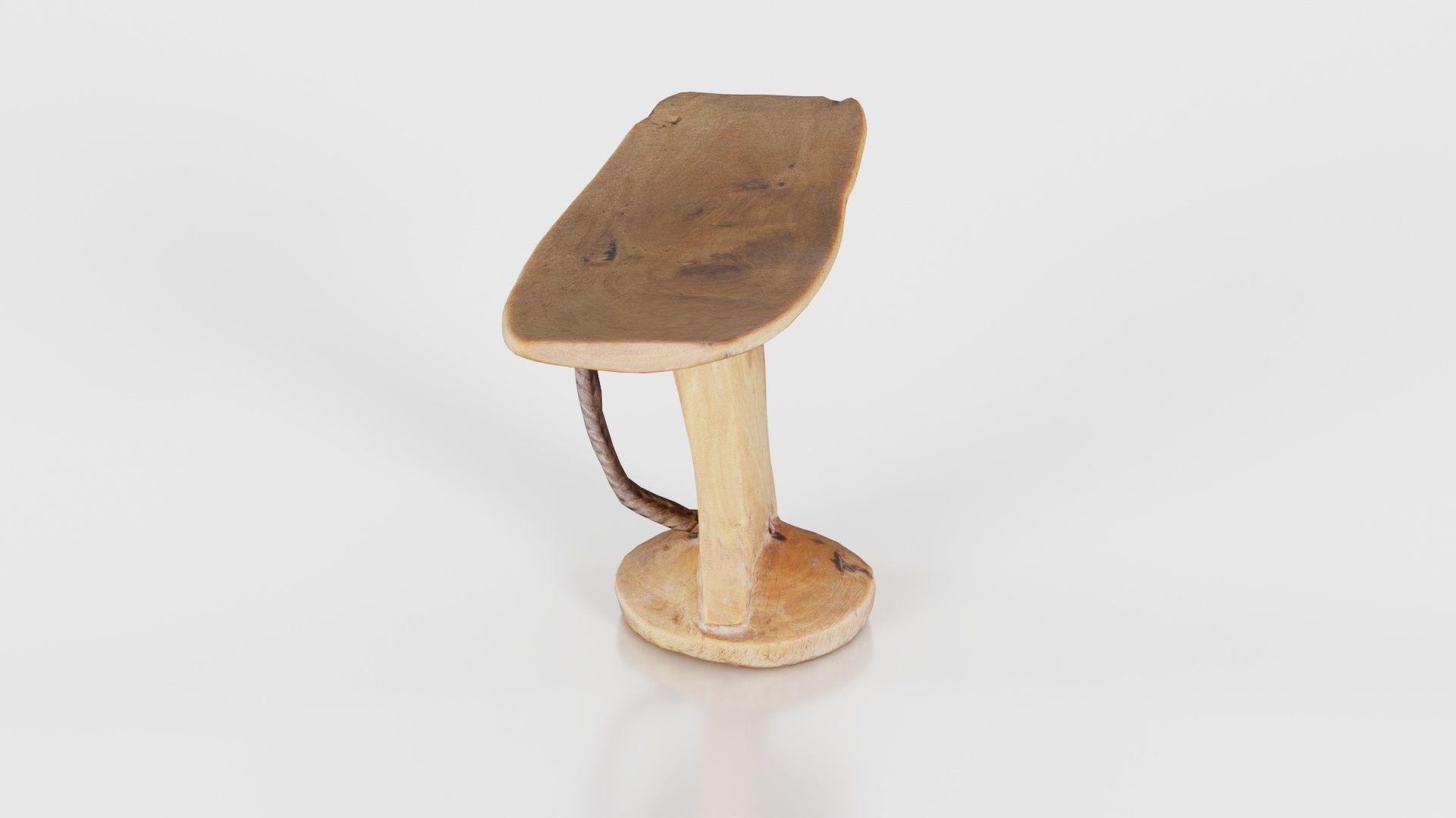 Headrest Africa Wood Furniture Prop 30 Low-poly 3D model_25