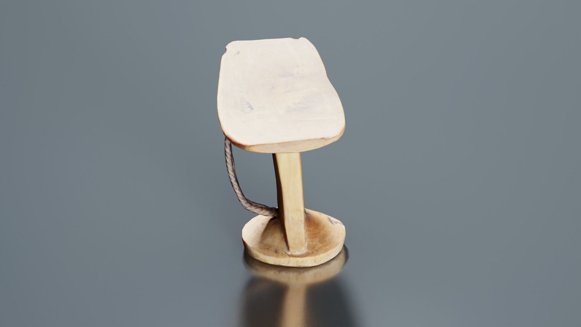 Headrest Africa Wood Furniture Prop 30 Low-poly 3D model_4