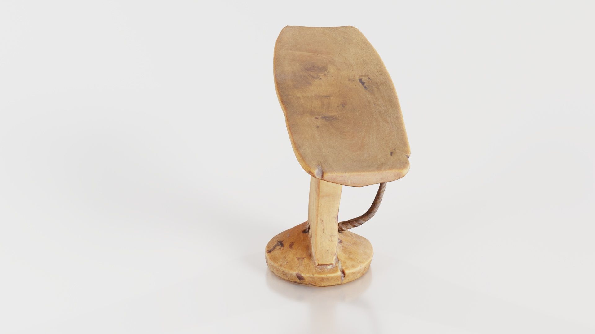 Headrest Africa Wood Furniture Prop 30 Low-poly 3D model_8