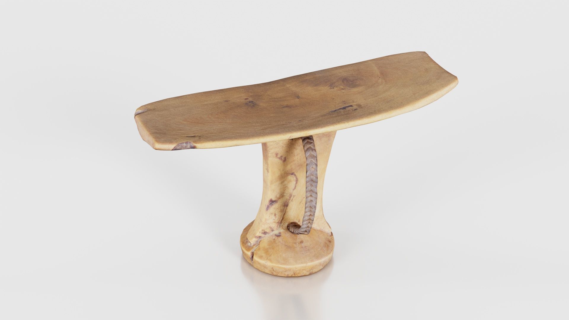 Headrest Africa Wood Furniture Prop 30 Low-poly 3D model_17