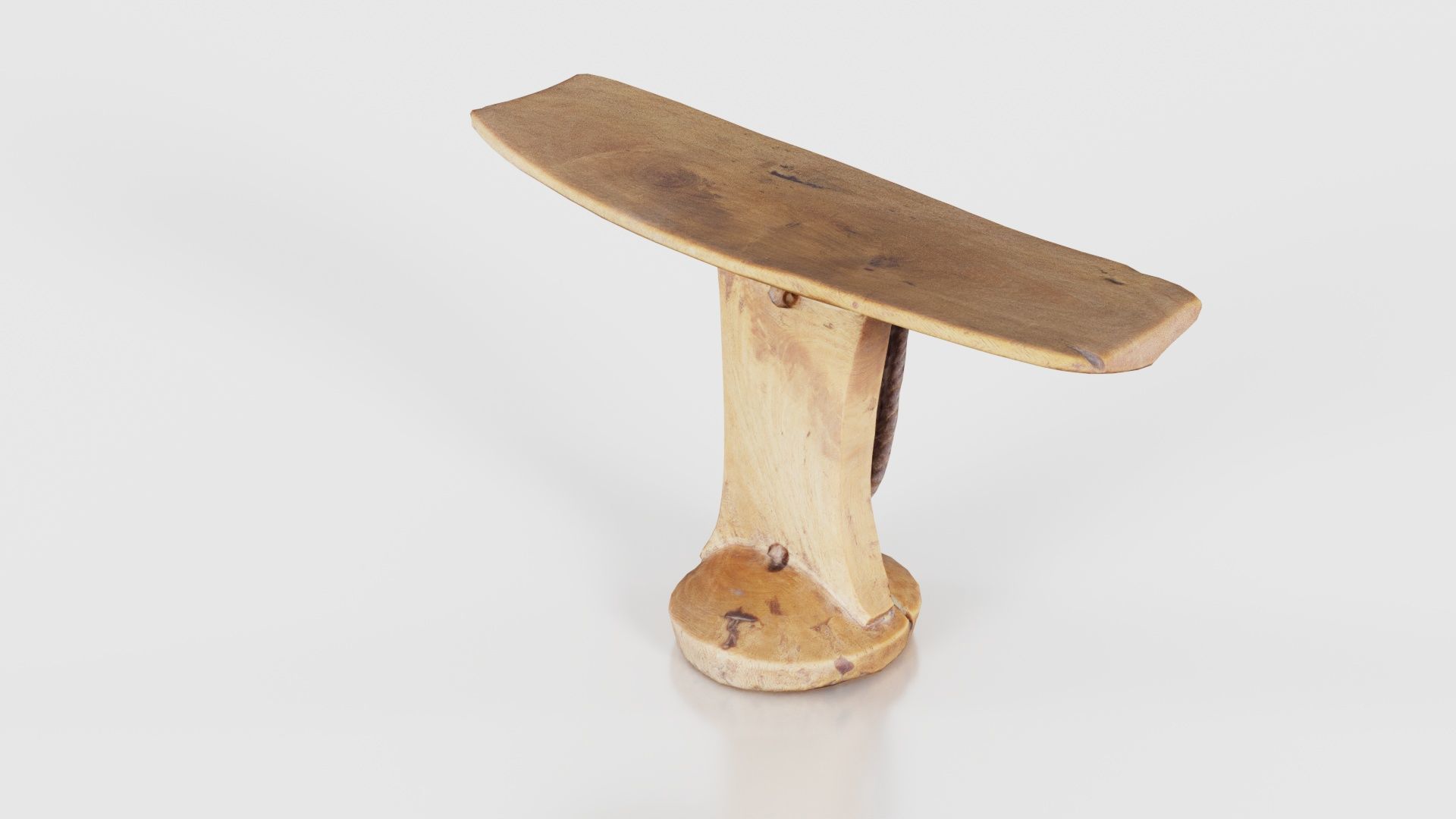 Headrest Africa Wood Furniture Prop 30 Low-poly 3D model_21