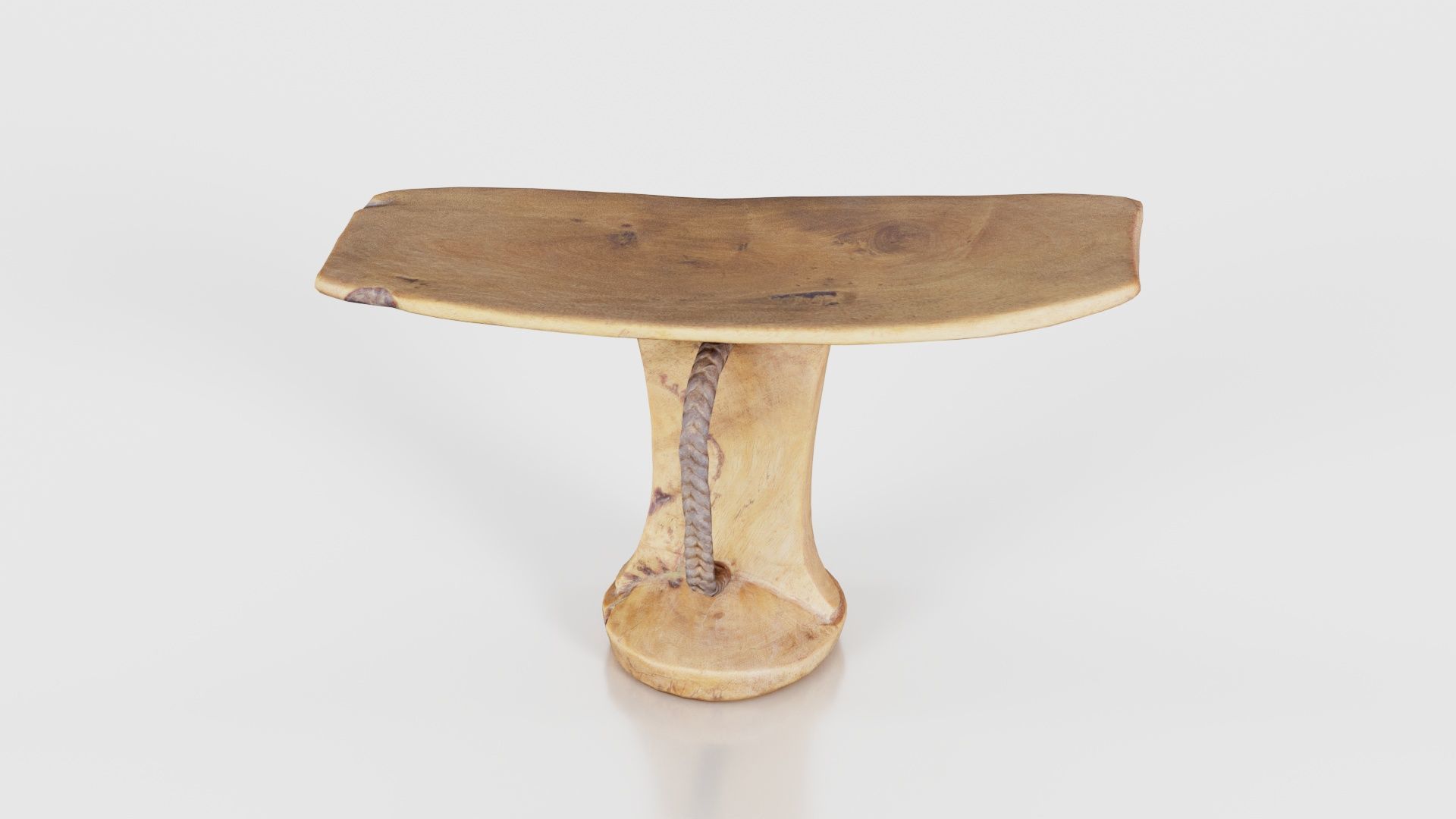 Headrest Africa Wood Furniture Prop 30 Low-poly 3D model_16