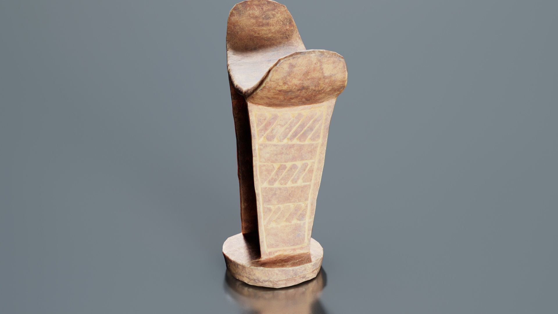 Headrest Africa Wood Furniture Prop 34 Low-poly 3D model_5