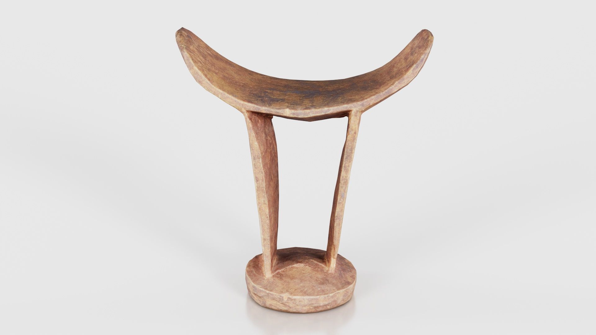 Headrest Africa Wood Furniture Prop 34 Low-poly 3D model_16
