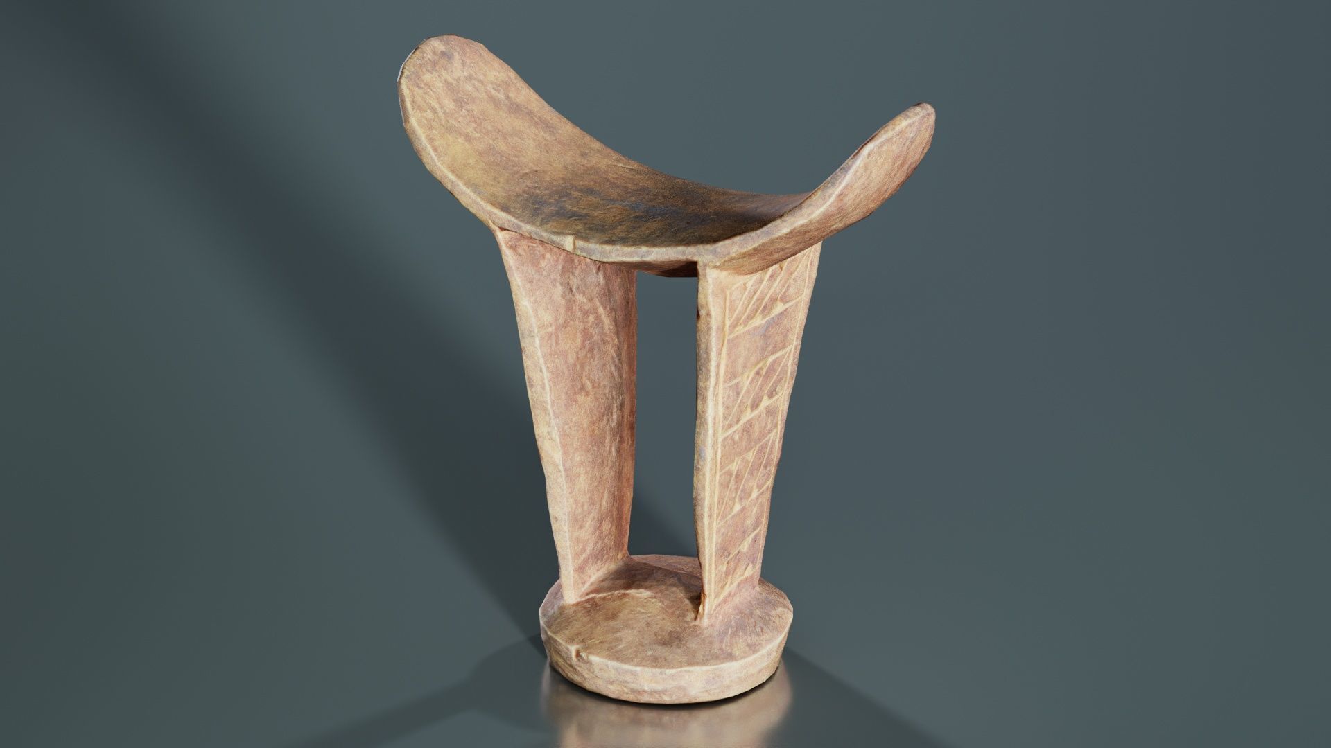 Headrest Africa Wood Furniture Prop 34 Low-poly 3D model_6