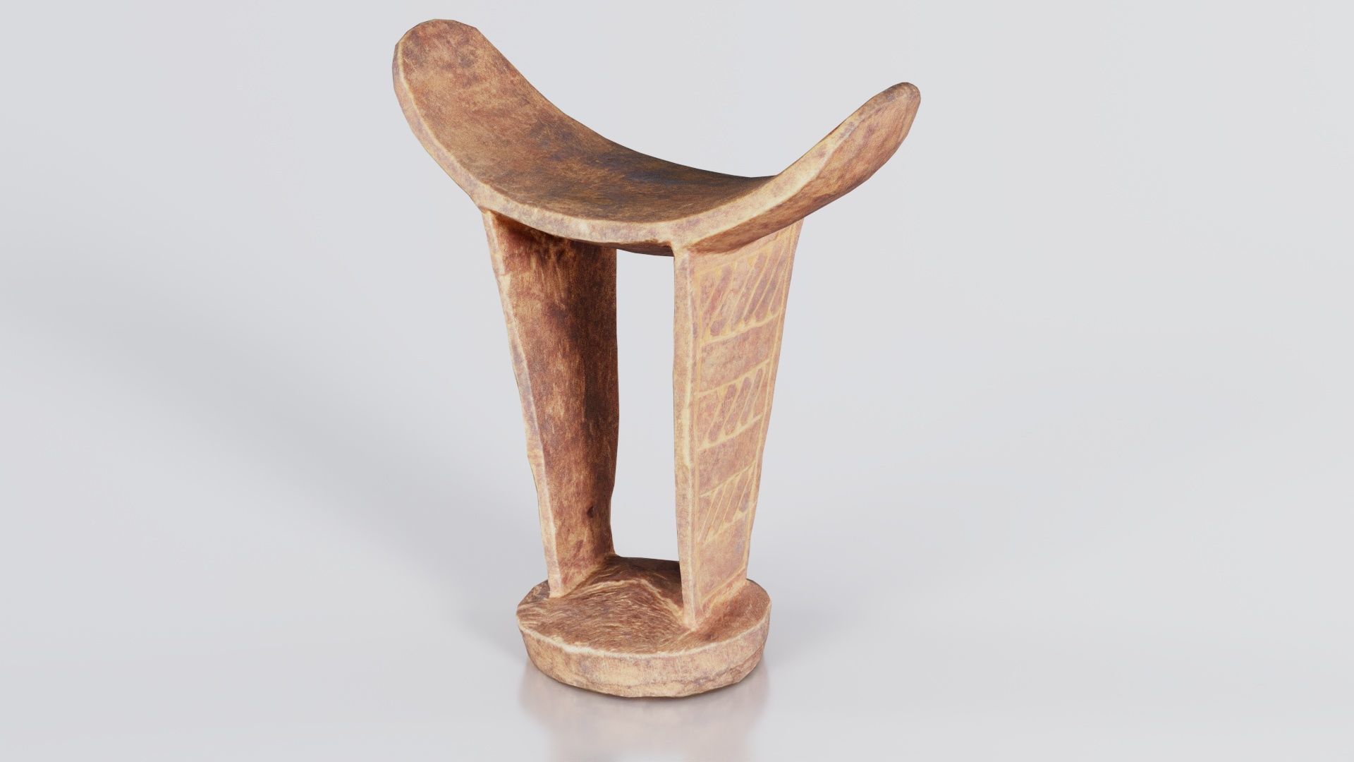 Headrest Africa Wood Furniture Prop 34 Low-poly 3D model_7