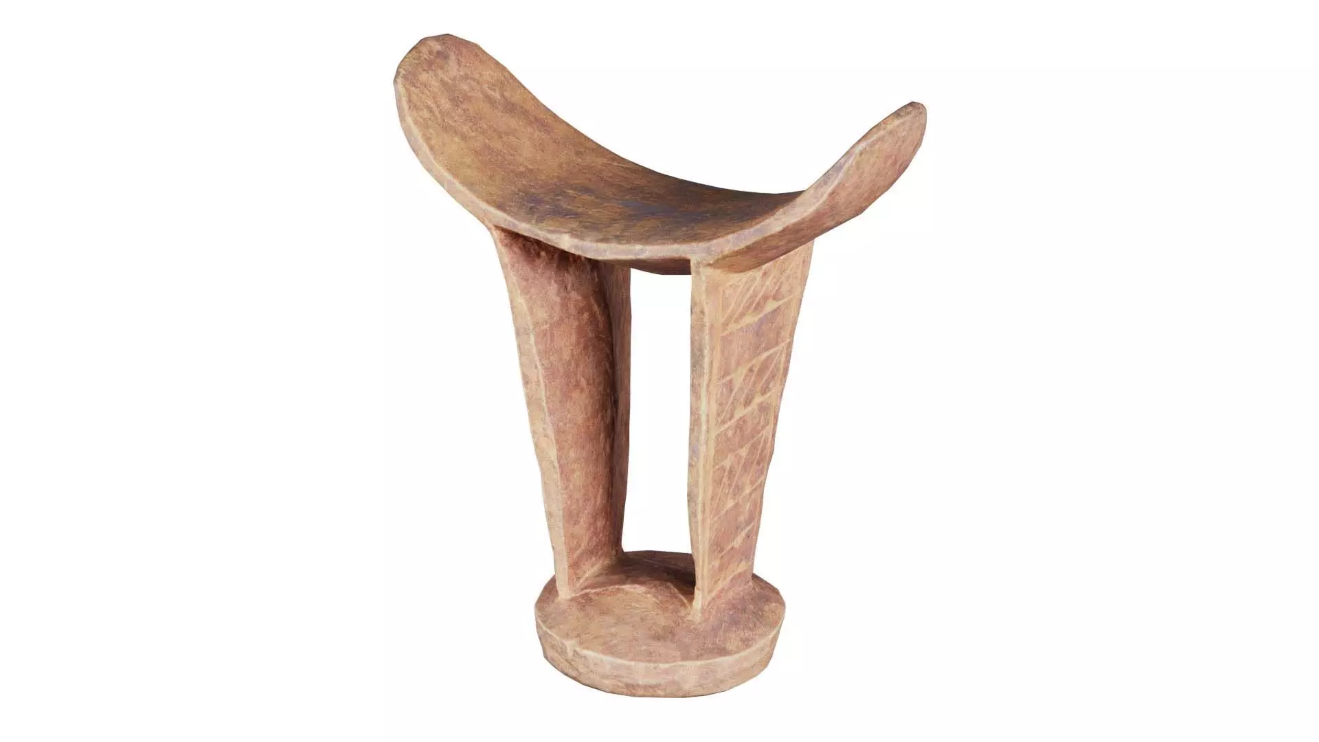 Headrest Africa Wood Furniture Prop 34 Low-poly 3D model_0