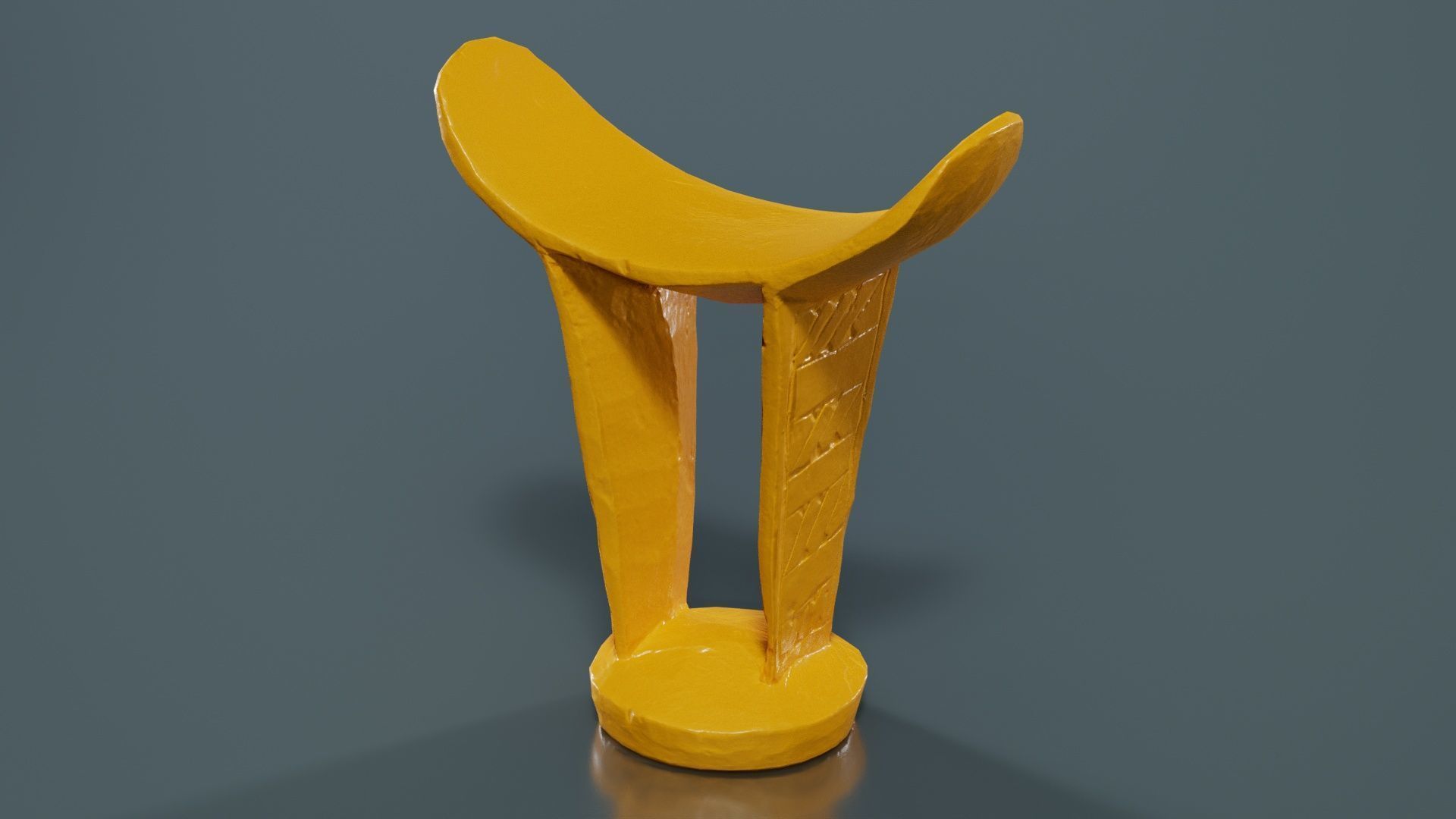 Headrest Africa Wood Furniture Prop 34 Low-poly 3D model_12