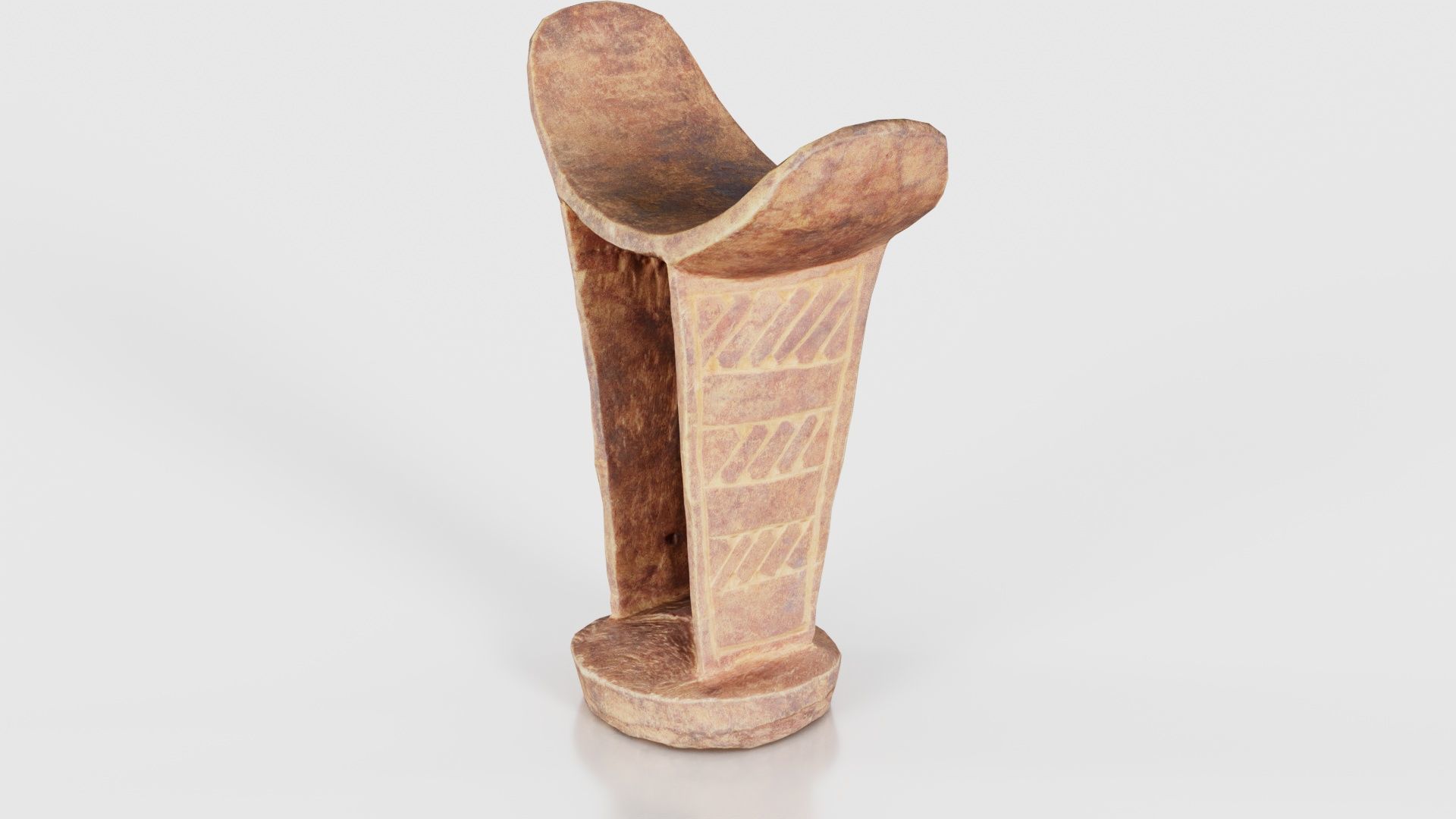 Headrest Africa Wood Furniture Prop 34 Low-poly 3D model_20