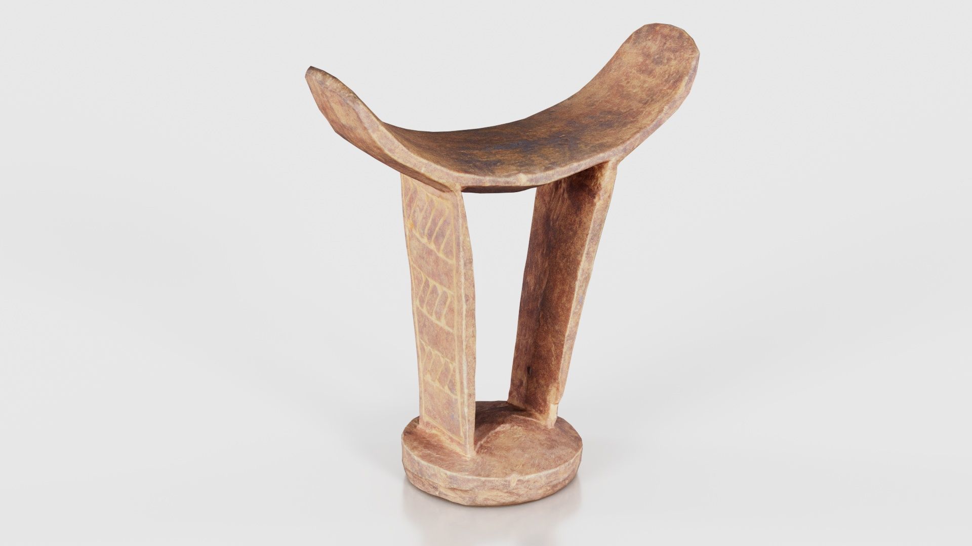 Headrest Africa Wood Furniture Prop 34 Low-poly 3D model_17