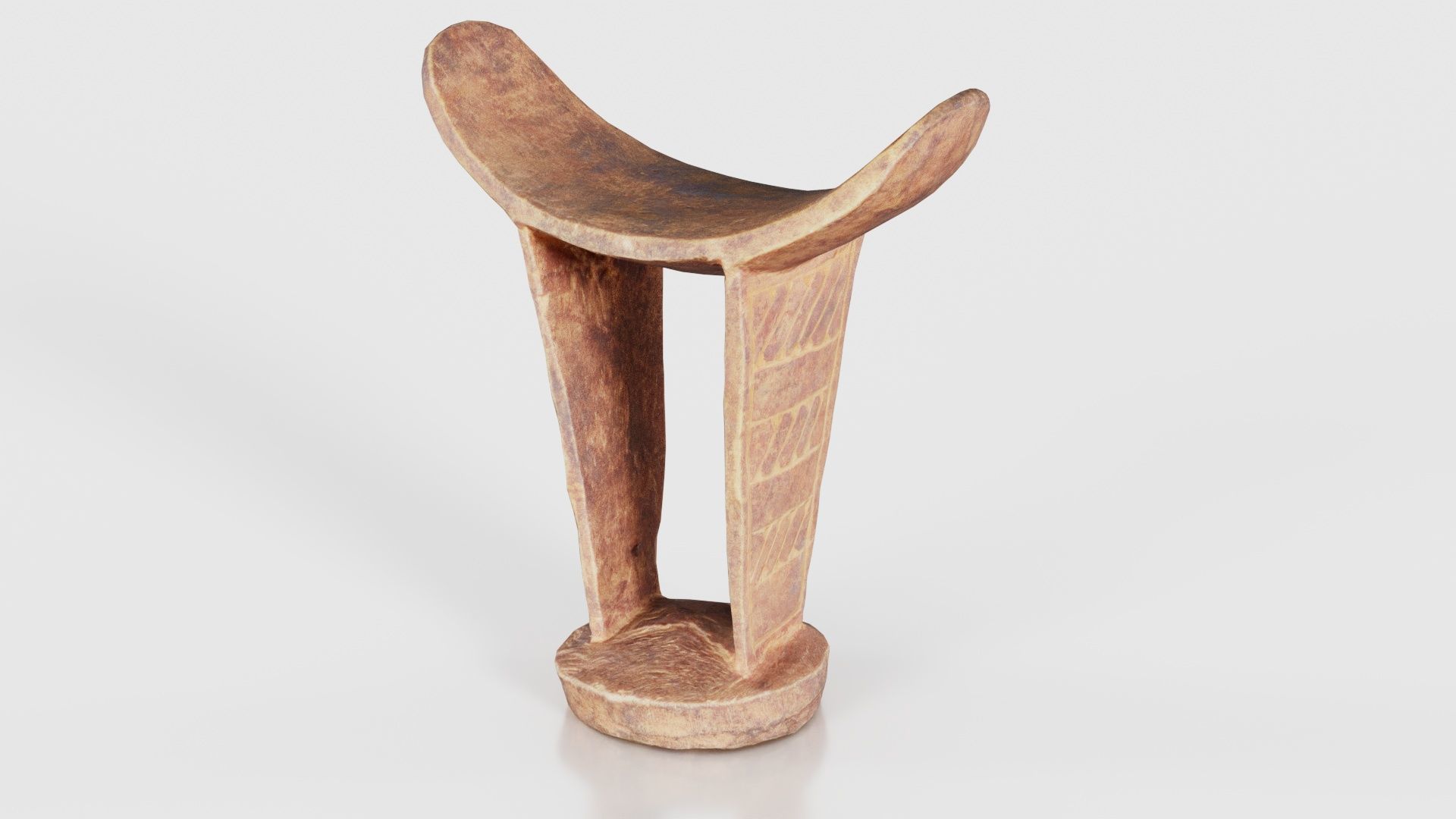 Headrest Africa Wood Furniture Prop 34 Low-poly 3D model_21