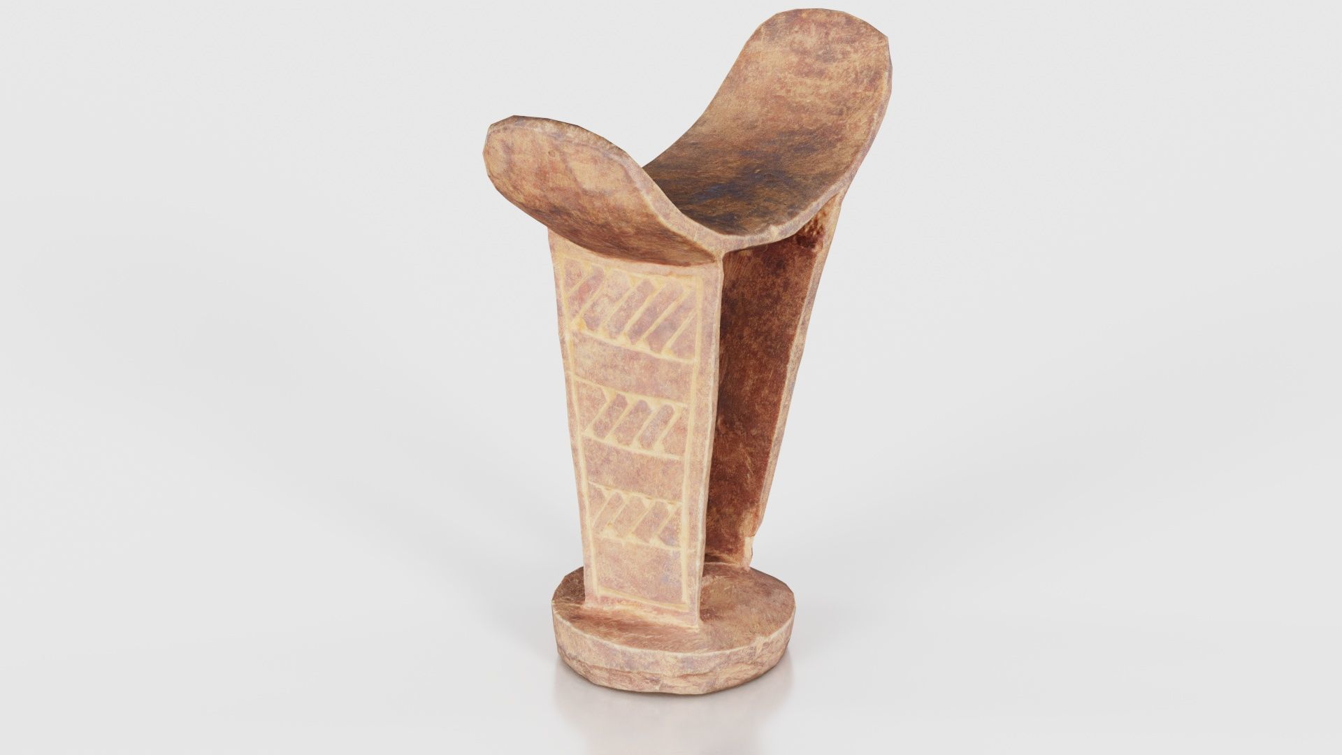 Headrest Africa Wood Furniture Prop 34 Low-poly 3D model_18