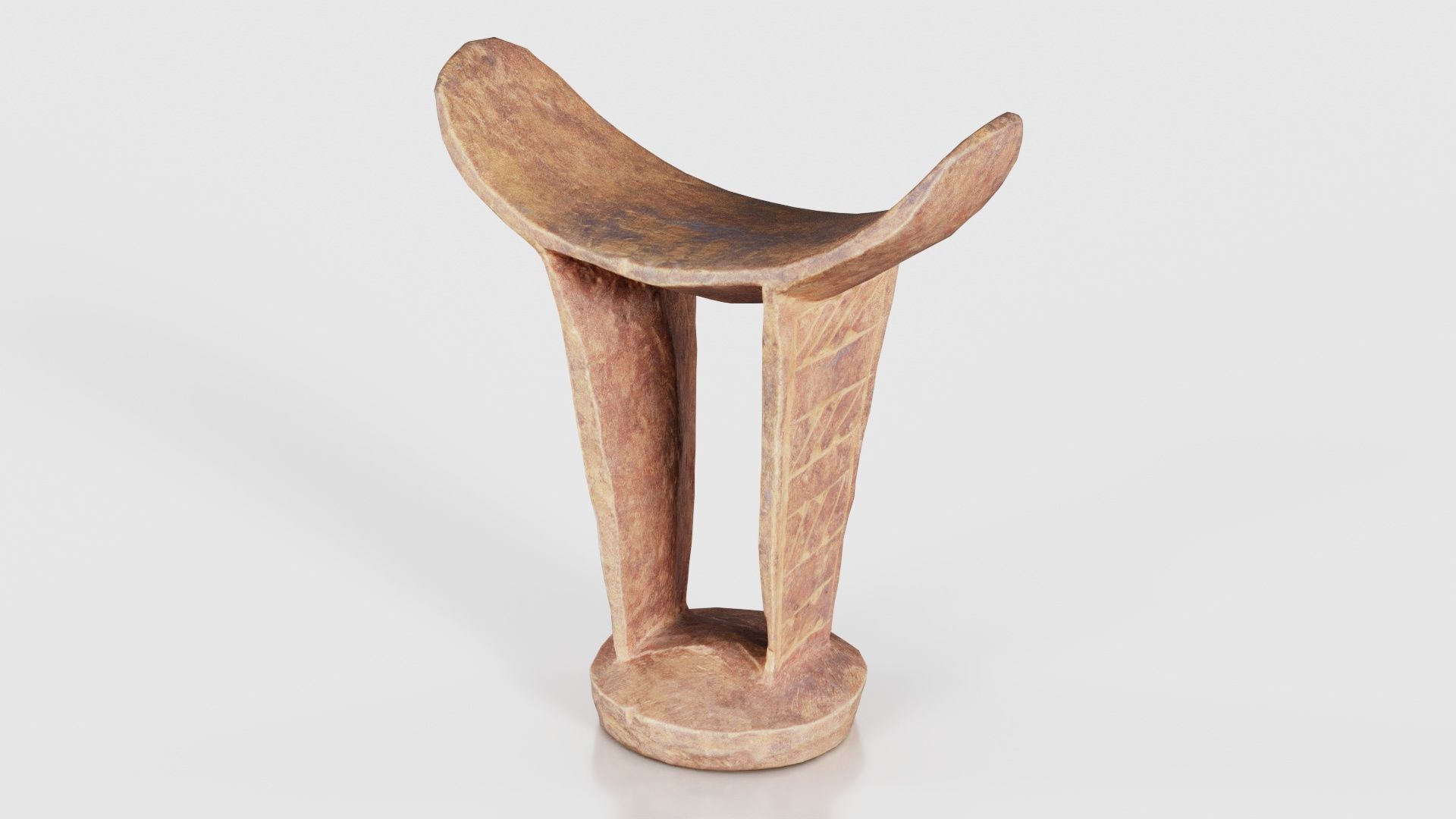 Headrest Africa Wood Furniture Prop 34 Low-poly 3D model_15