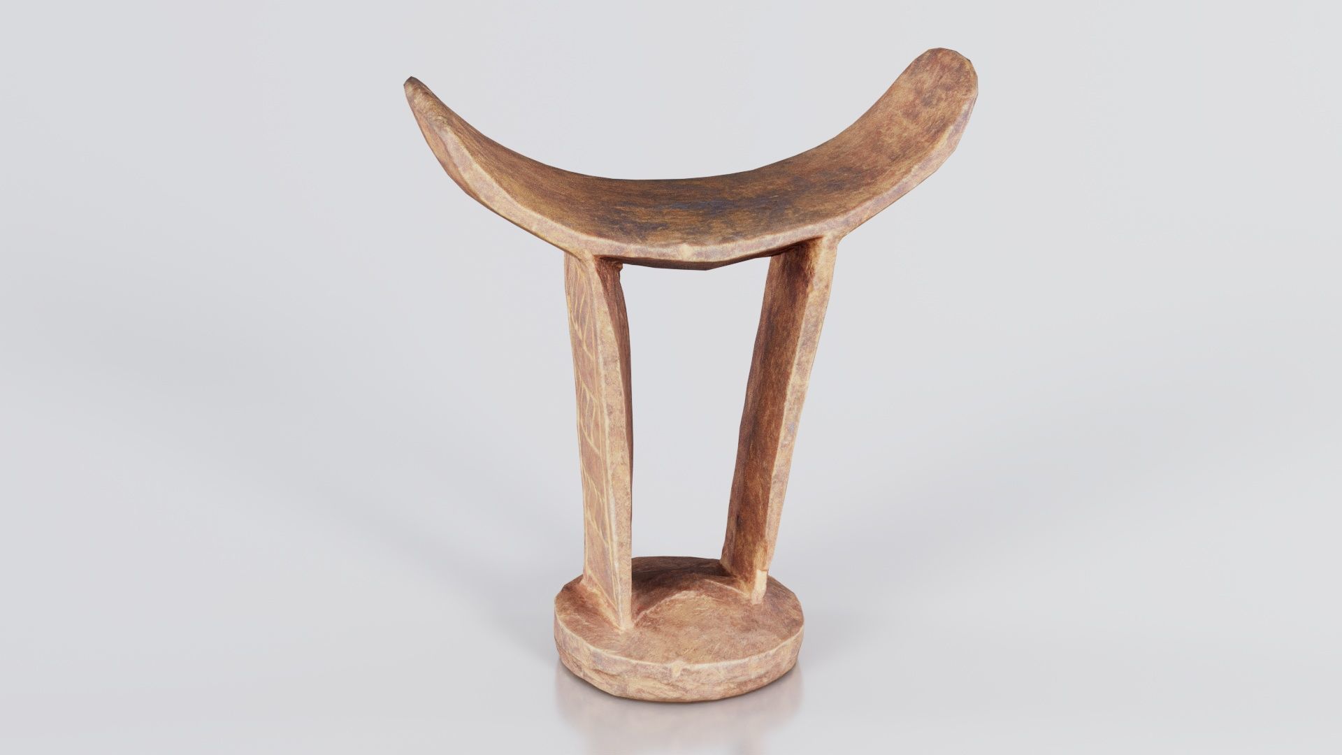 Headrest Africa Wood Furniture Prop 34 Low-poly 3D model_4